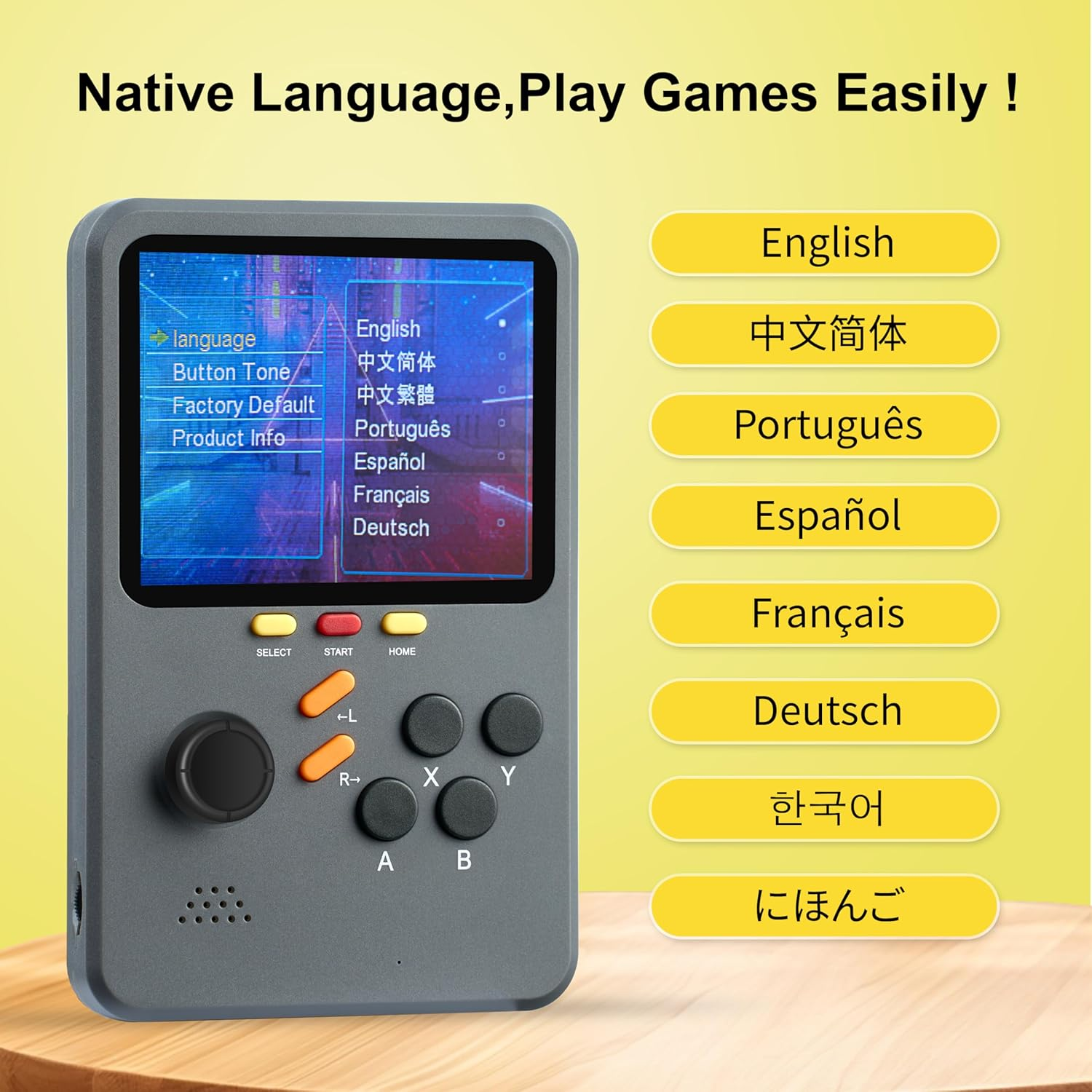 Welohas Gaming Console,10 Classic Emulator,Electronic 3D Game Consoles,10000+ Video Games Preloaded,64Gb TF Card,3.0" HD Screen,Portable Handheld Games for Kids,Teens Adults (Simple Black) image number 6