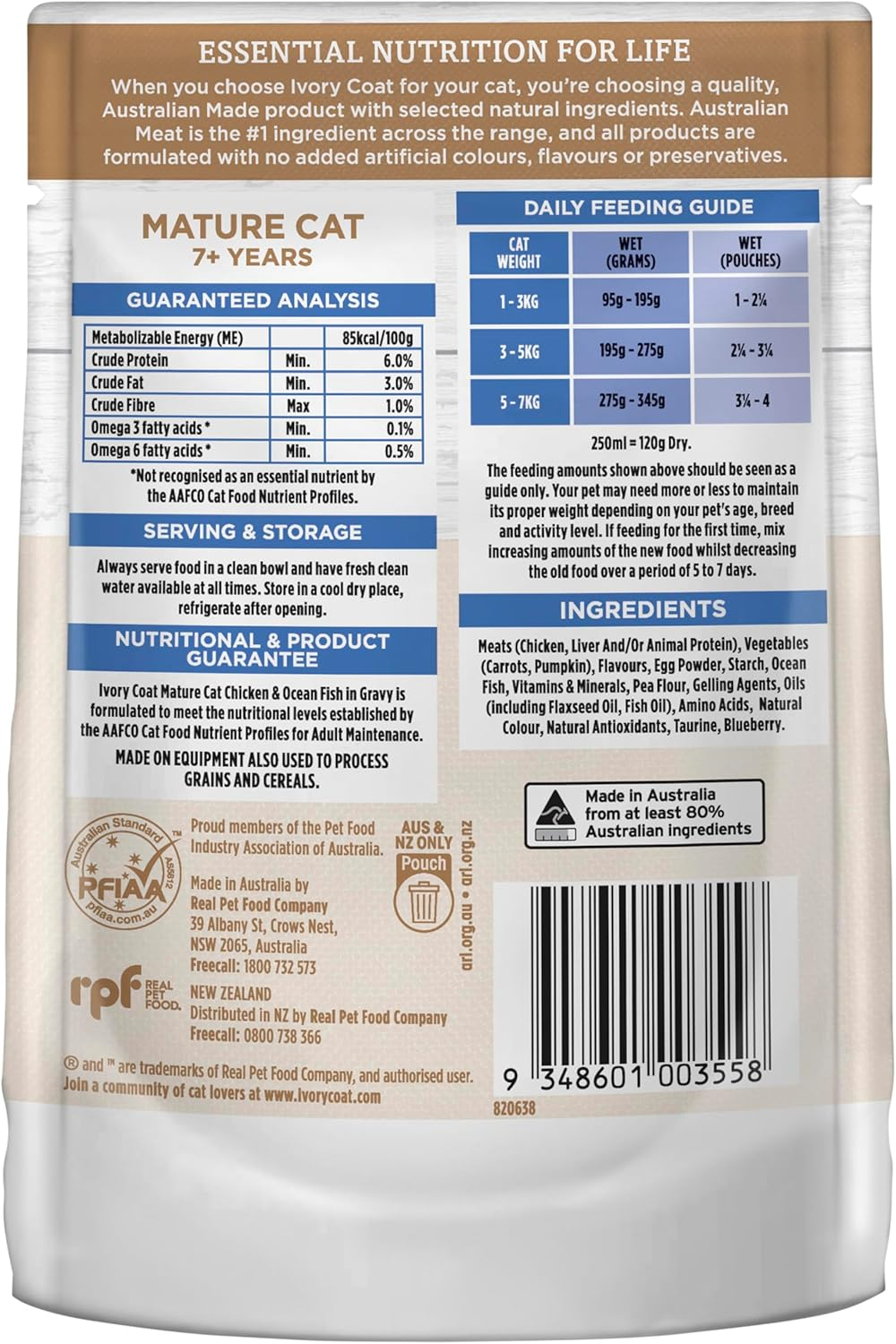 Ivory Coat Lite Mat Chicken Ocean Fish in Gravy Wet Cat Food, 85 G (Pack of 12) image number 1