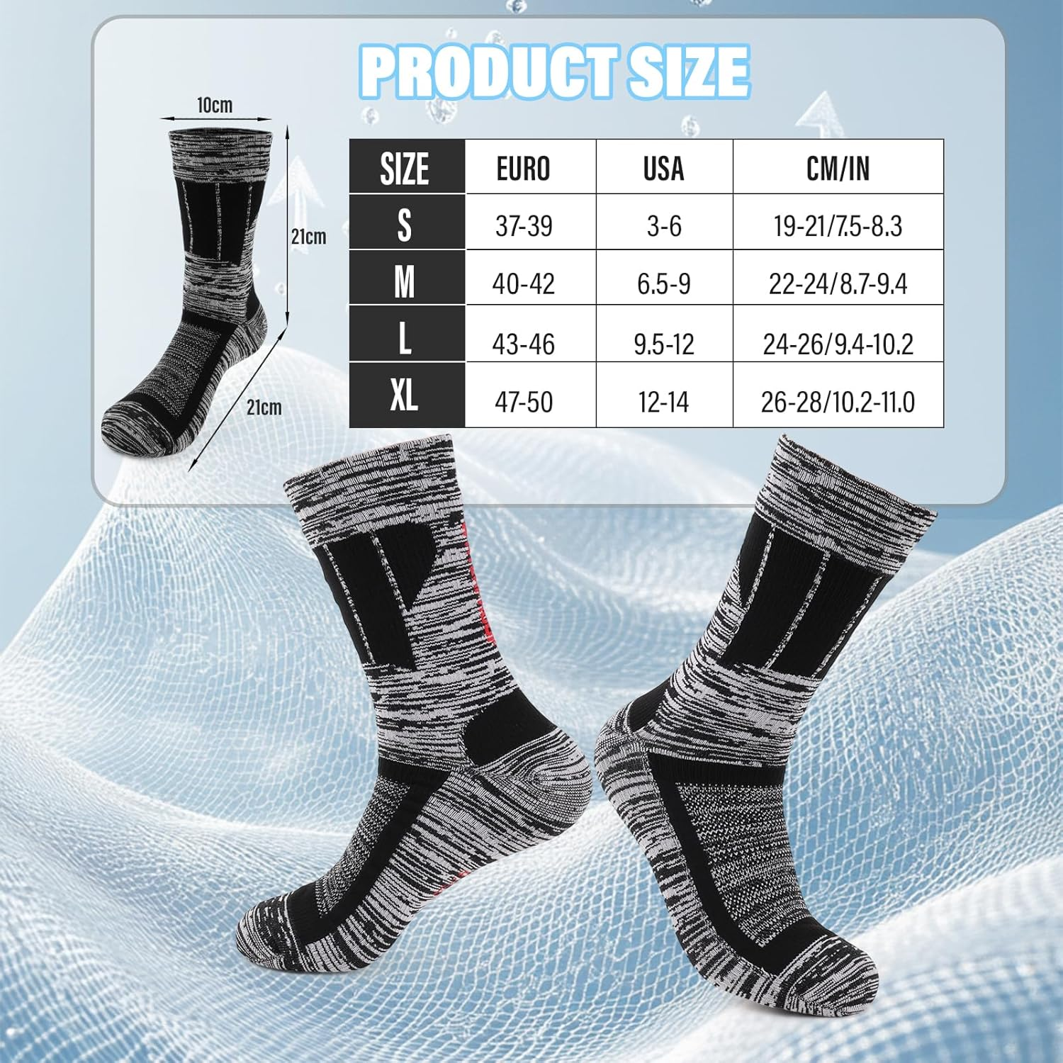 Supcomsta Unisex Waterproof Socks - Weatherproof & Breathable - Hiking, Wading, Ski, Fish - Aussie Climate for Men Women image number 5