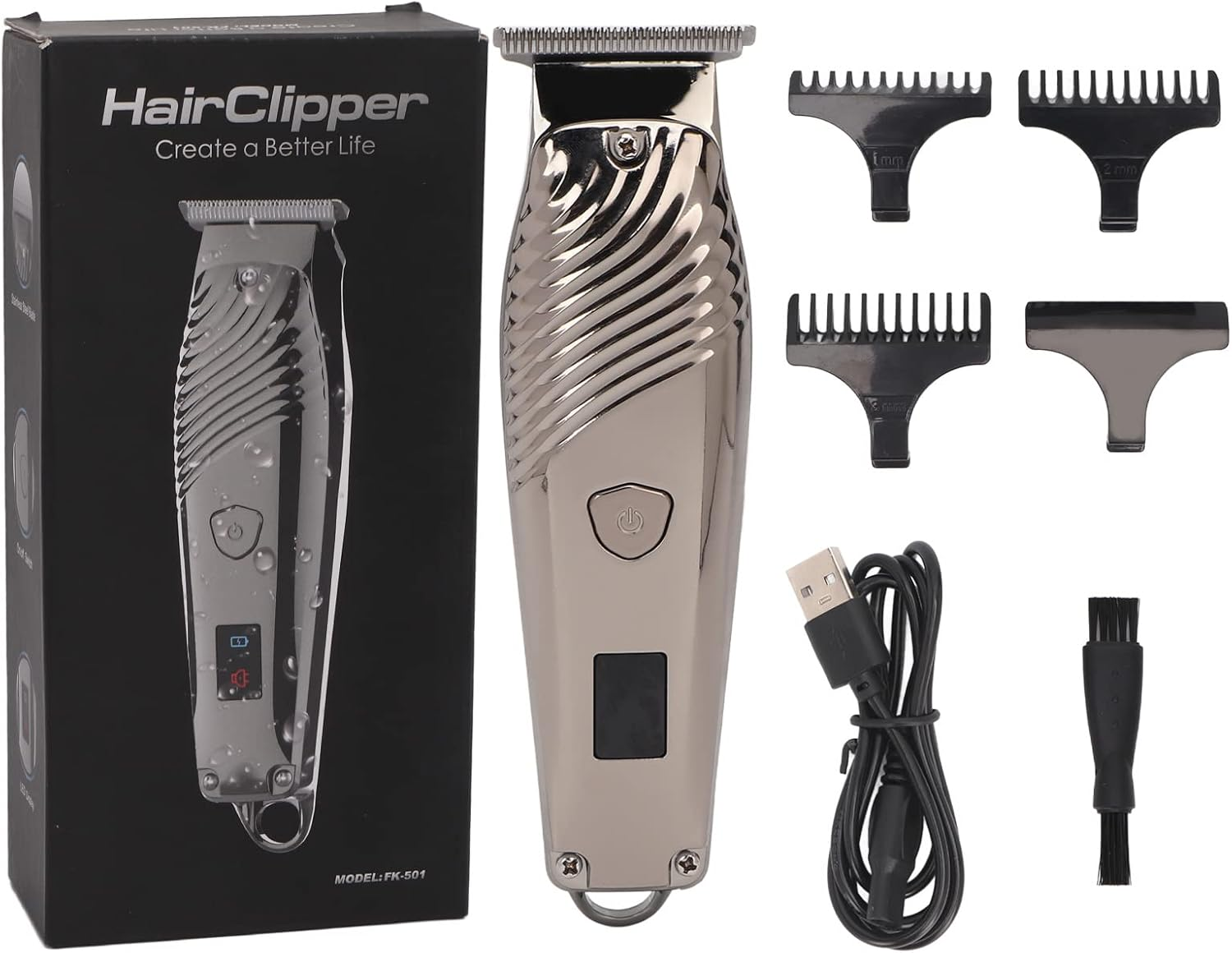 Electric Hair Trimmer Low Noise Portable Clipper for Men Travel Use