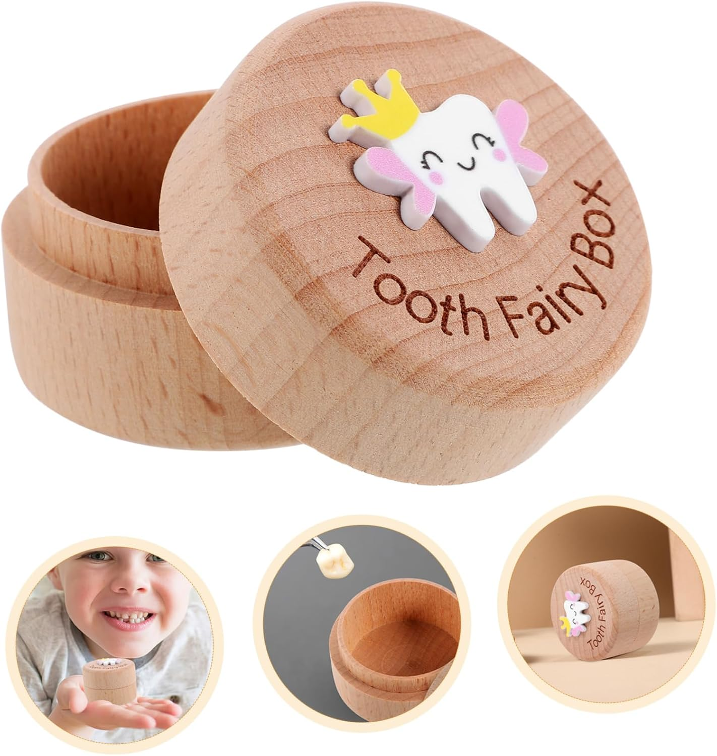 Deciduous Tooth Box for Boy Girl Material Keepsake Teeth Holder for Fetal Hair Storage Scenario image number 2