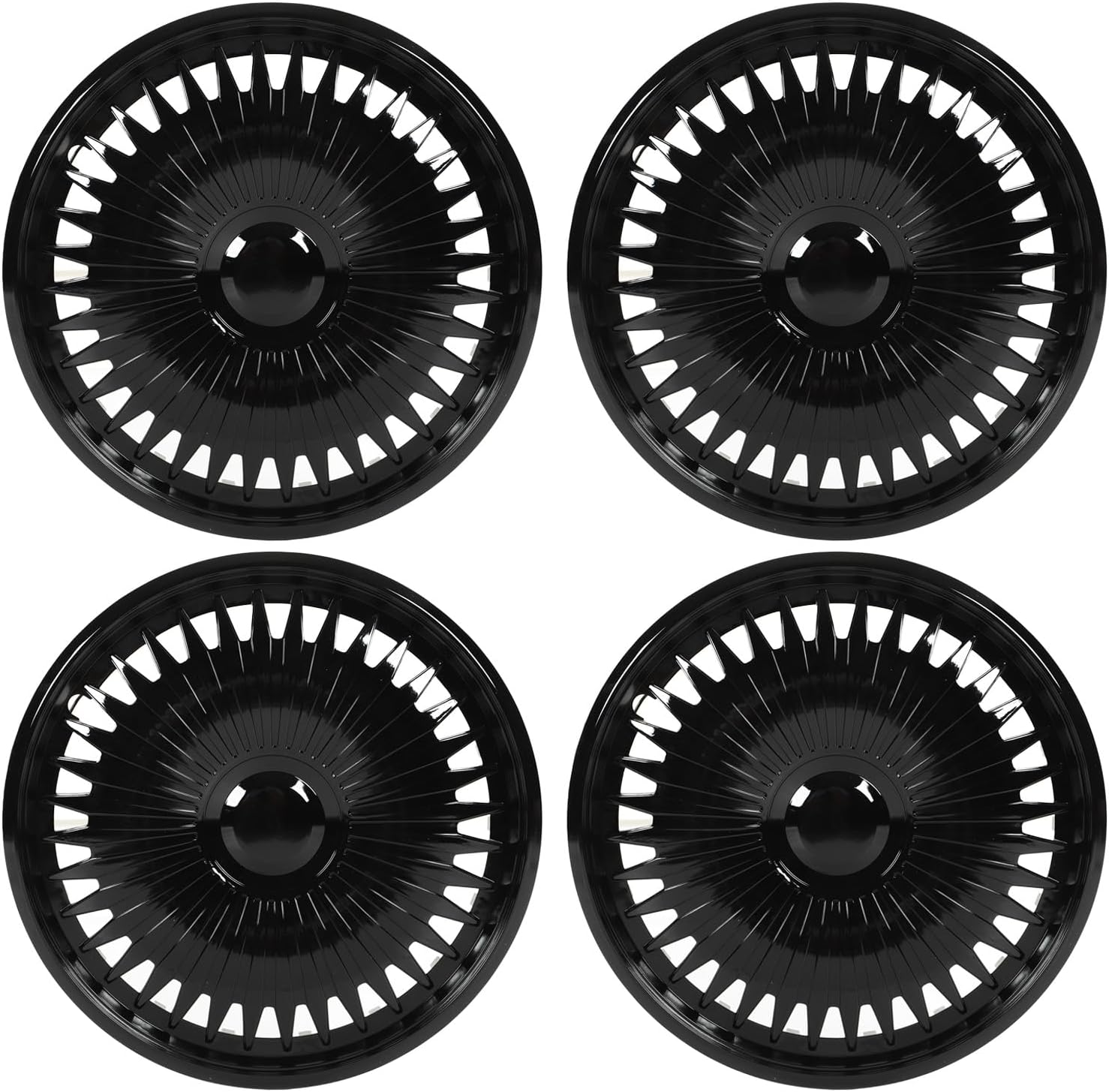 4 Pcs Wheel Hub Cap Black ABS Wheel Fully Wrap Rim Replacement, 16In Fully Wrap Rim Protector Trim for Any 16 Inches Steel Wheel image number 6
