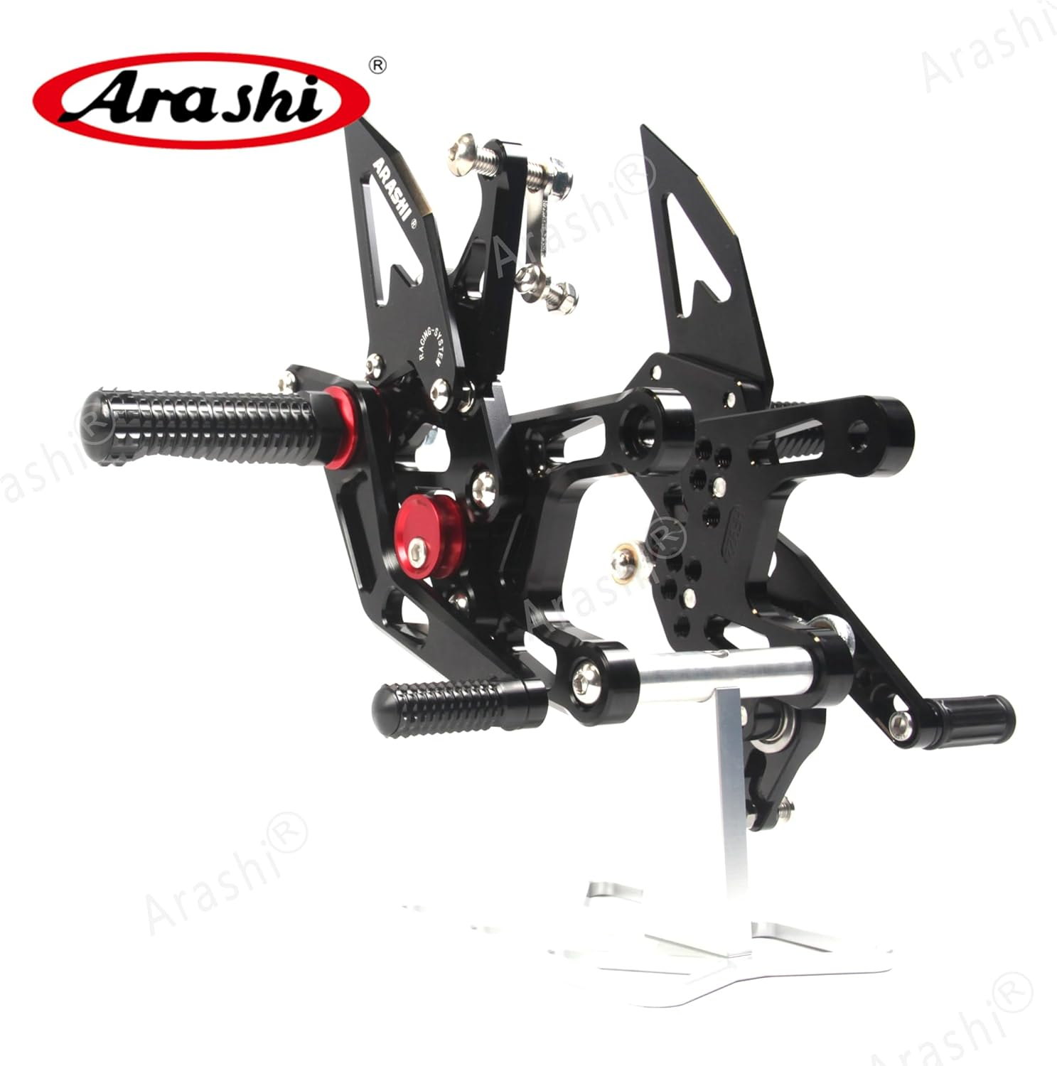 Arashi Version 2.0 Adjustable Rearsets for Kawasaki Ninja ZX10R ZX1000 2021-2023 ABS Include, Black image number 3