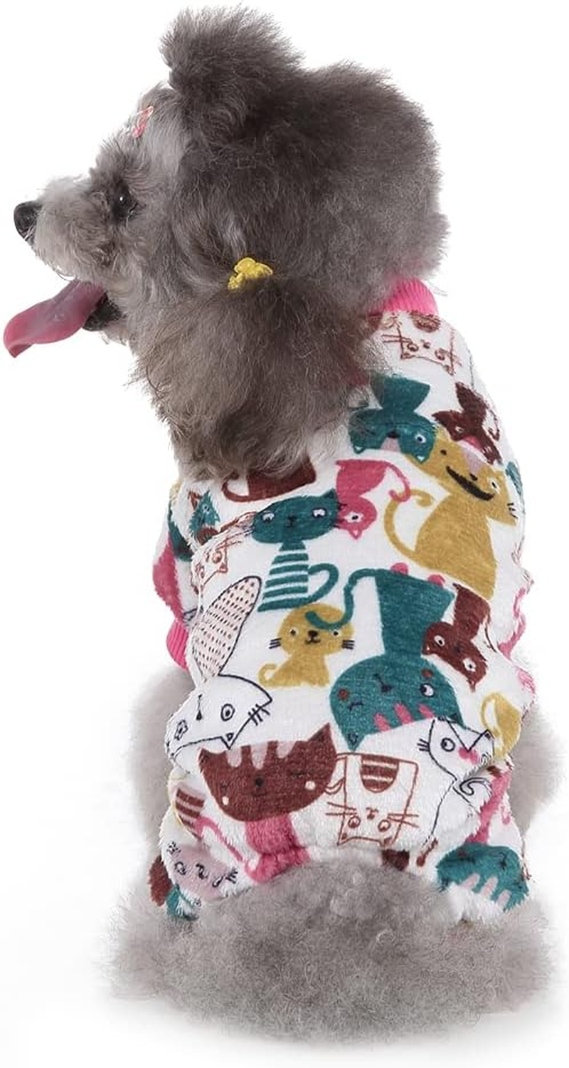 2 Pack Dog Sweaters for Small Dogs Boy Girl Fleece Puppy Pjs Jammies 4 Leg Dog Clothes for Chihuahua Yorkie Winter Warm Onesies Jumpsuit Clothing for Pet Dogs Male Female (Medium Bust 14.5") image number 3