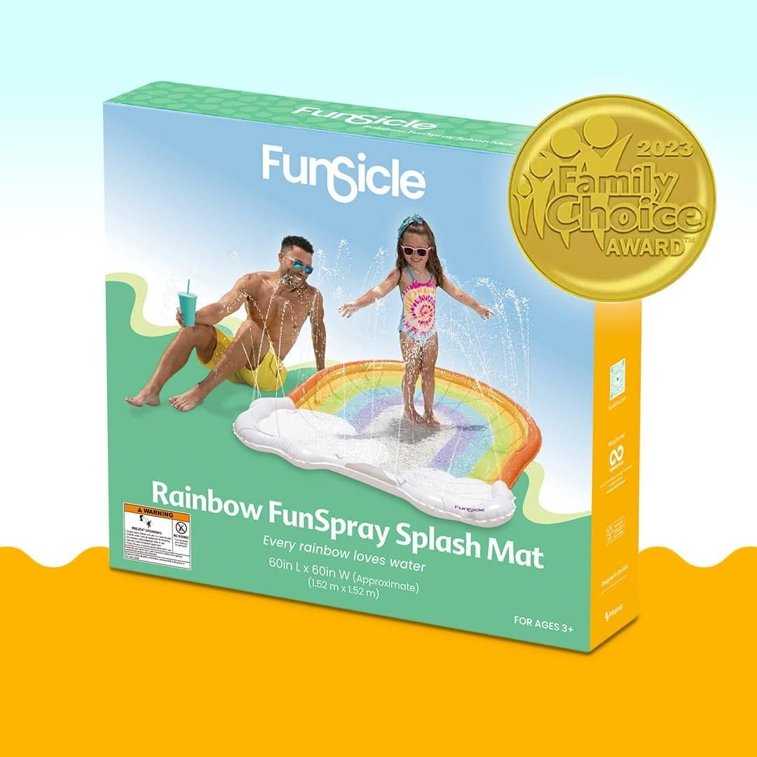 Funsicle 5 Ft Rainbow Funspray Kids Splash Mat with Sprayers for Above-Ground Pool image number 4