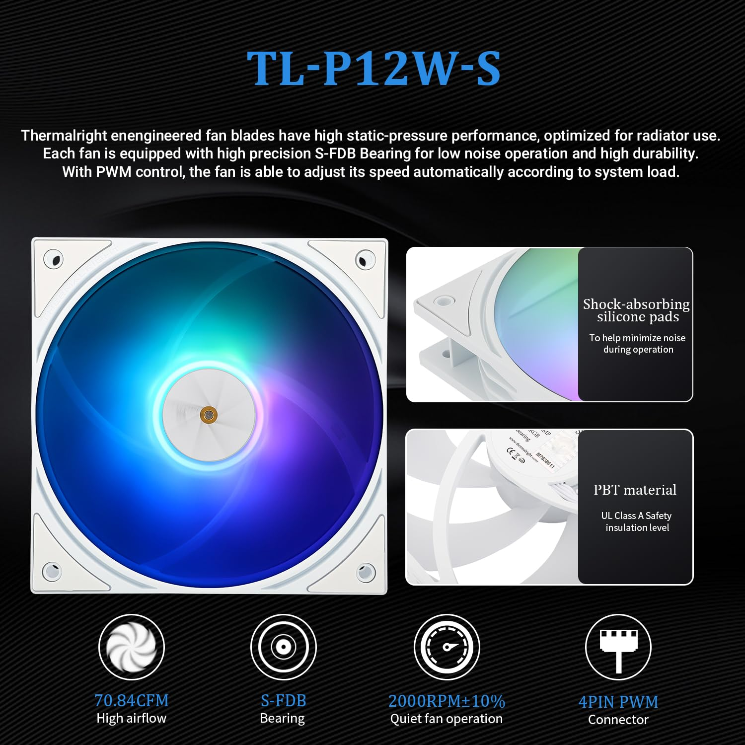 Thermalright FW 360 White ARGB CPU Water Cooler,3 PWM Fans Water Cooling System,Ips LCD Screen with 320 * 240 Resolution,For Am4/Am5&Intel Lga1700/1851,Computer 360 CPU Liquid Cooler image number 3