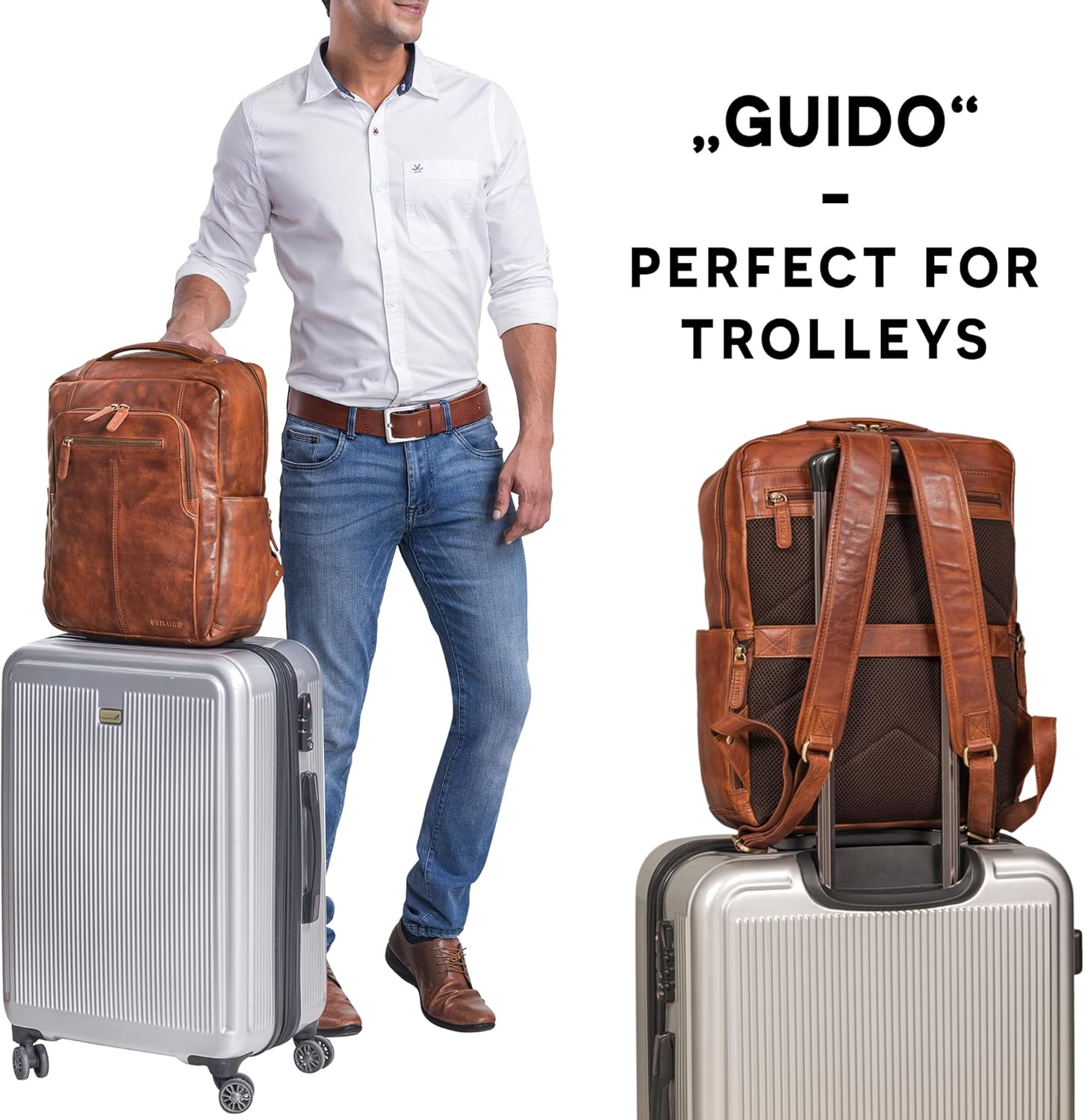 STILORD 'Guido' Unique Leather Backpack Vintage Laptop Backpack 15.6 Inch Work Backpack Men DIN A4 Folder Daypack Women'S Genuine Leather image number 1