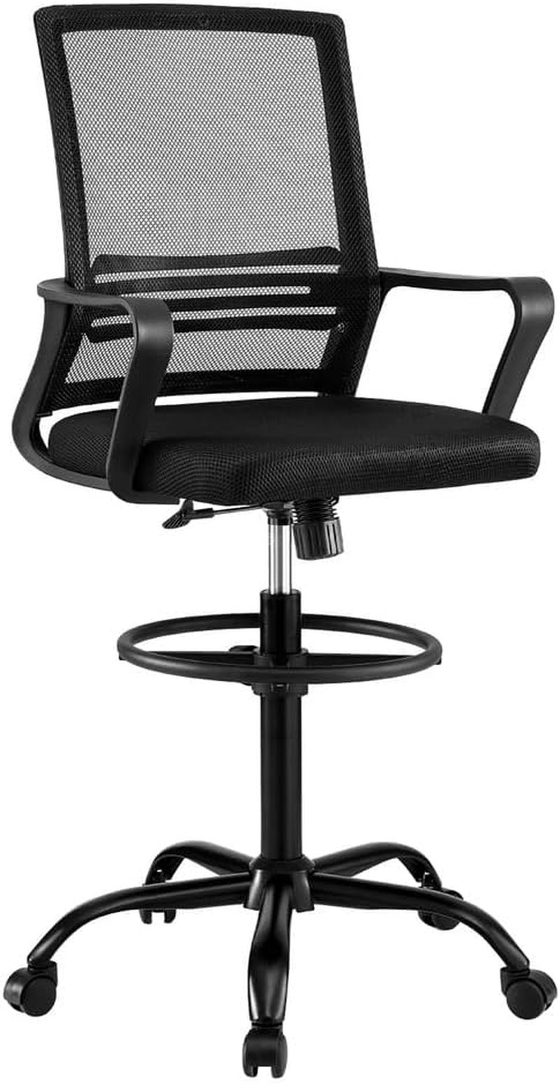 Artiss Office Chair Drafting Chairs Stool Computer Desk Studios Mesh Black image number 3