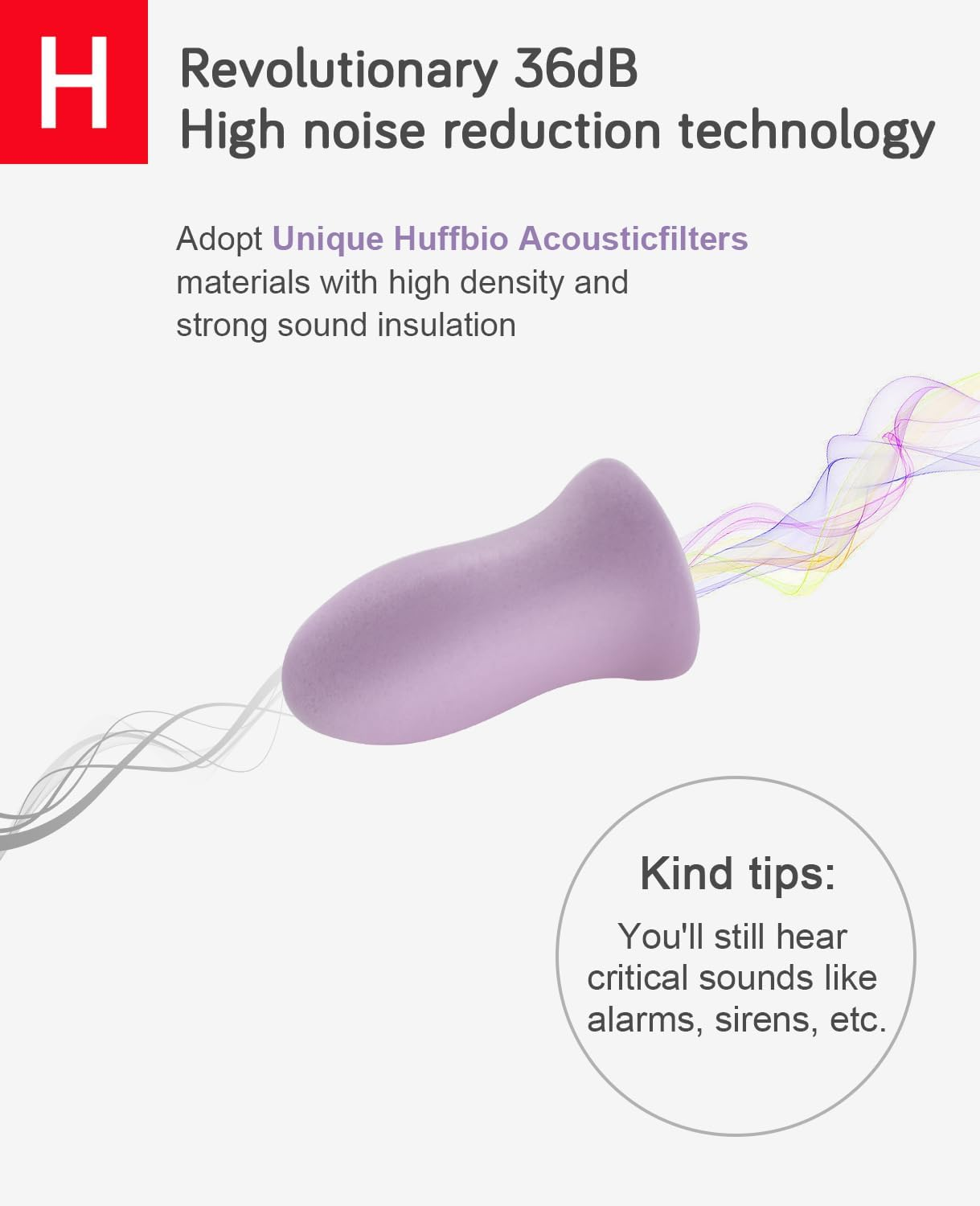 Soft Foam Ear Plugs, 5 Pairs - 36Db SNR Best Ear Plugs for Sleep, Revolutionary Noise Cancelling Design, Super Soft & Reusable, for Deep Sleeping, Block Out Snoring, Travel,Concert,Study,Work image number 3