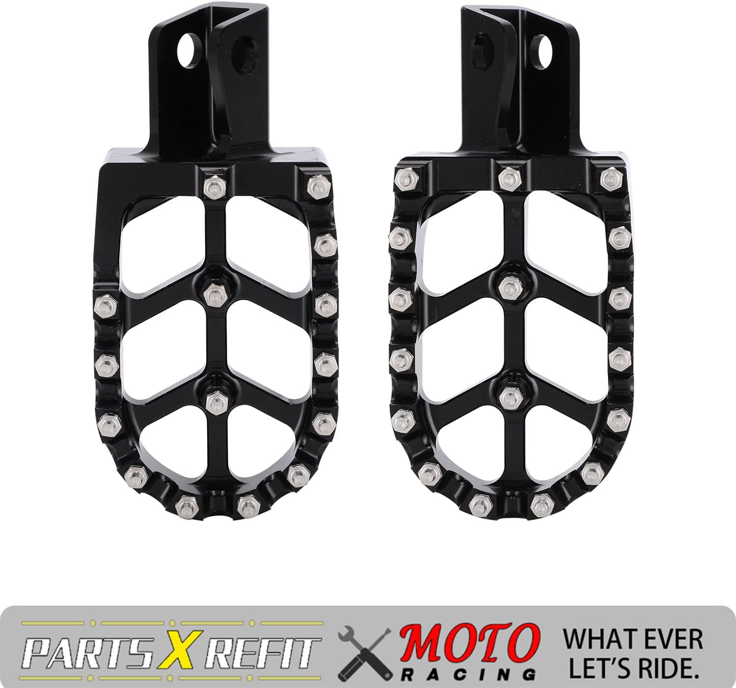 JFG RACING Motorcycle Footpegs Foot Pegs Pedals Rests CNC for KLR 650 KLR650 1987-2018 2021-2024 Black image number 3