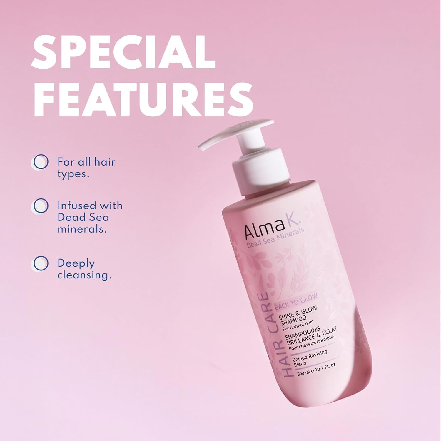 Alma K Shine and Glow Shampoo - Moisturizing Shampoo for Women - Hair Growth Shampoo - Hydrating Shampoo with Argan Oil, Cocoa Butter -300 Ml image number 2
