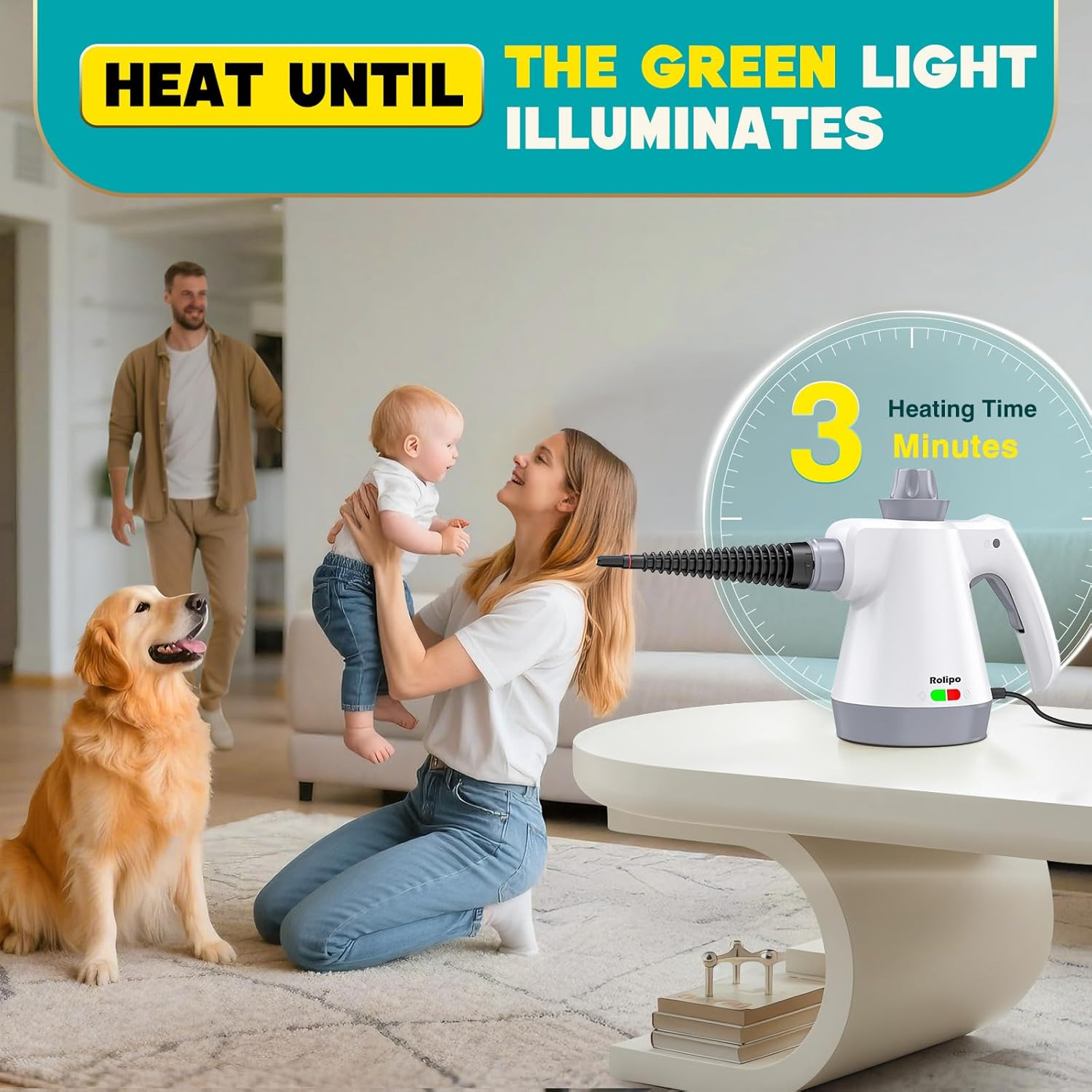 Portable Steam Cleaner, Multifunction Steam Gun for Home Use, Pressurized with 12 Accessories and Safety Lock, for Cleaning Kitchen, Bathroom, Grouts, Windows, Grease image number 5