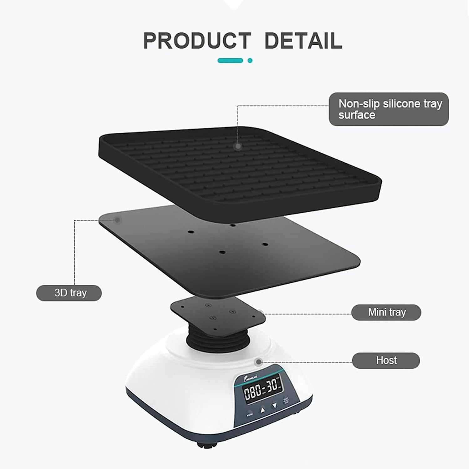 Lab Oratory Orbital Shaker,Digital Orbital Shaker,Adjustable Speed 10-80Rpm,10S-99Min Orbital Rotator Shaker,Digital Lab Orbital Shaker,Led Digital Display,For Labs and Classrooms image number 6