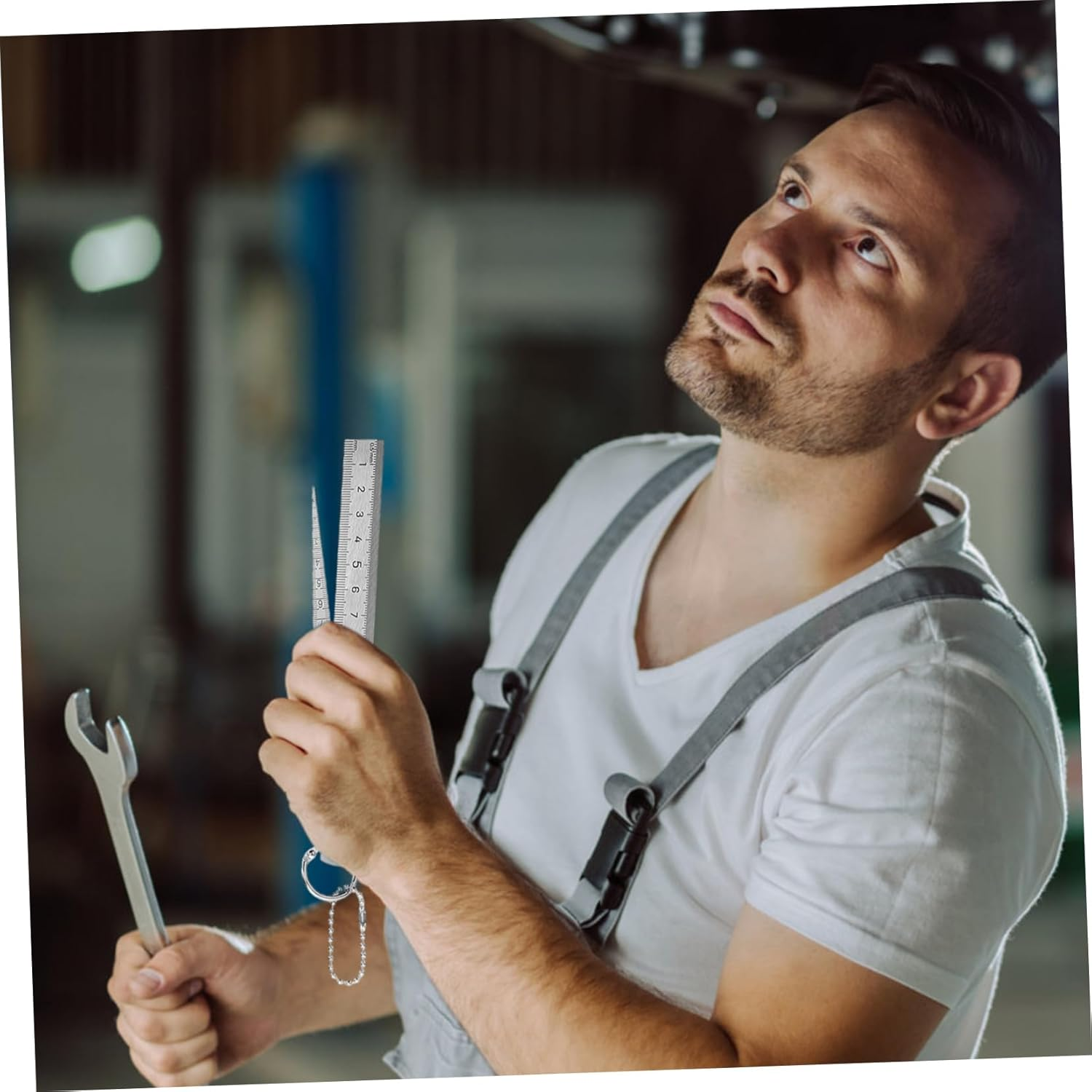 CHILDWEET Stainless Steel Gap Measuring Ruler for Automotive Material Thickness Gauge Measuring Tool