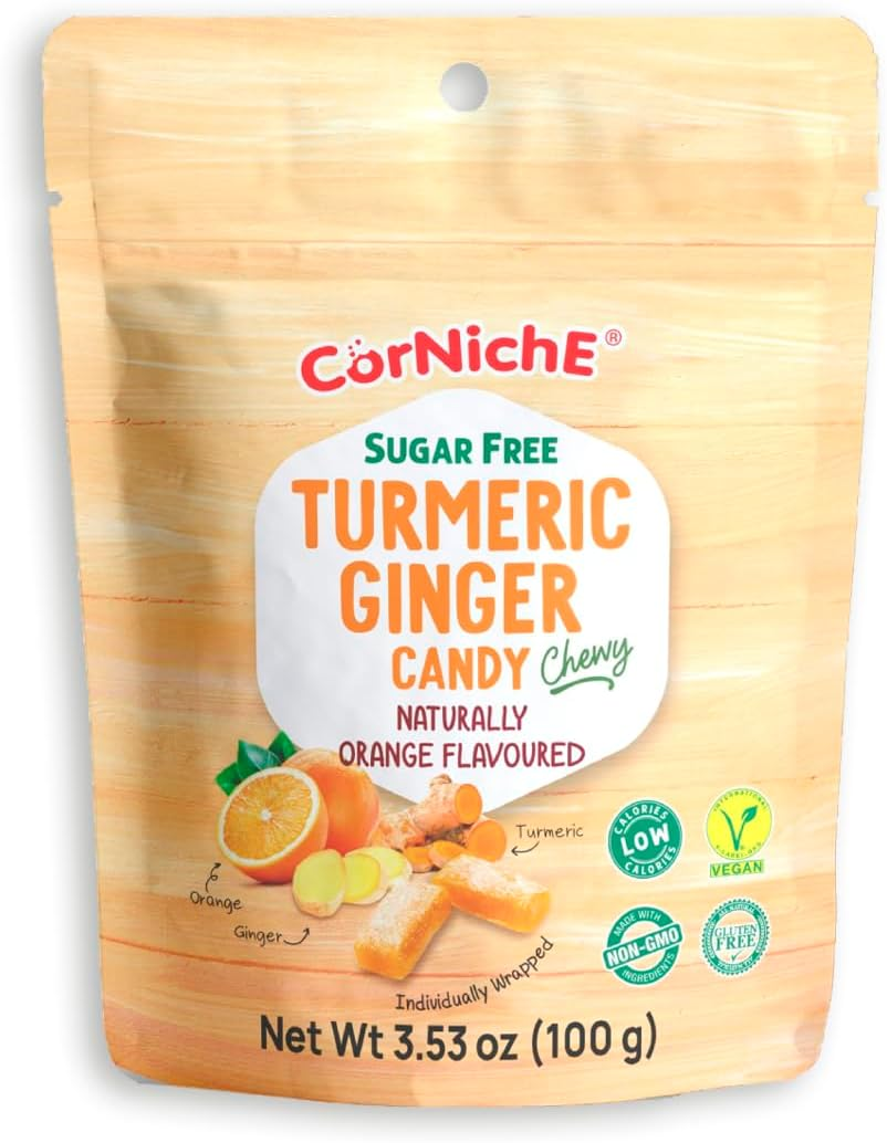 Corniche Sugar Free Ginger Turmeric Candy Orange G/F 100G image number 2