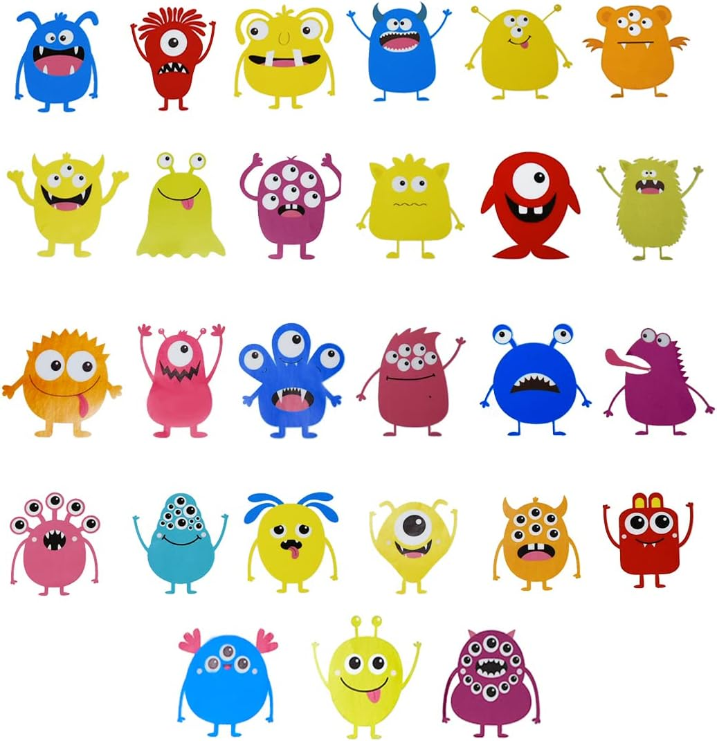 Maydahui Cute Naughty Monster Wall Sticker Big Eye Cartoon Monster Wall Decal (33 * 33 Inch) Art Murals Decor for Halloween Nursery Living Room Kids Bedroom Daycare Center image number 3
