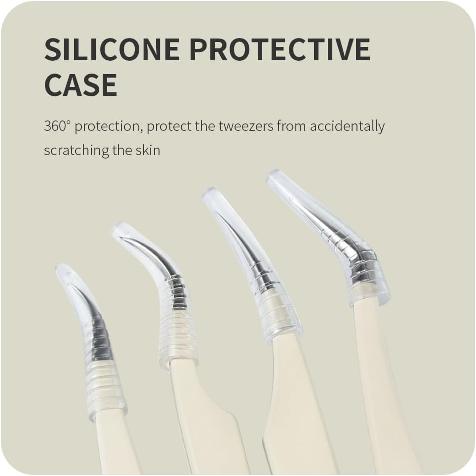 ANNAFRIS Lash Tweezers for Eyelash Extensions,Precision Fiber Tip Tweezers for False Eyelashes,Stainless Steel Tweezers(W1+3+5+6+8) image number 1