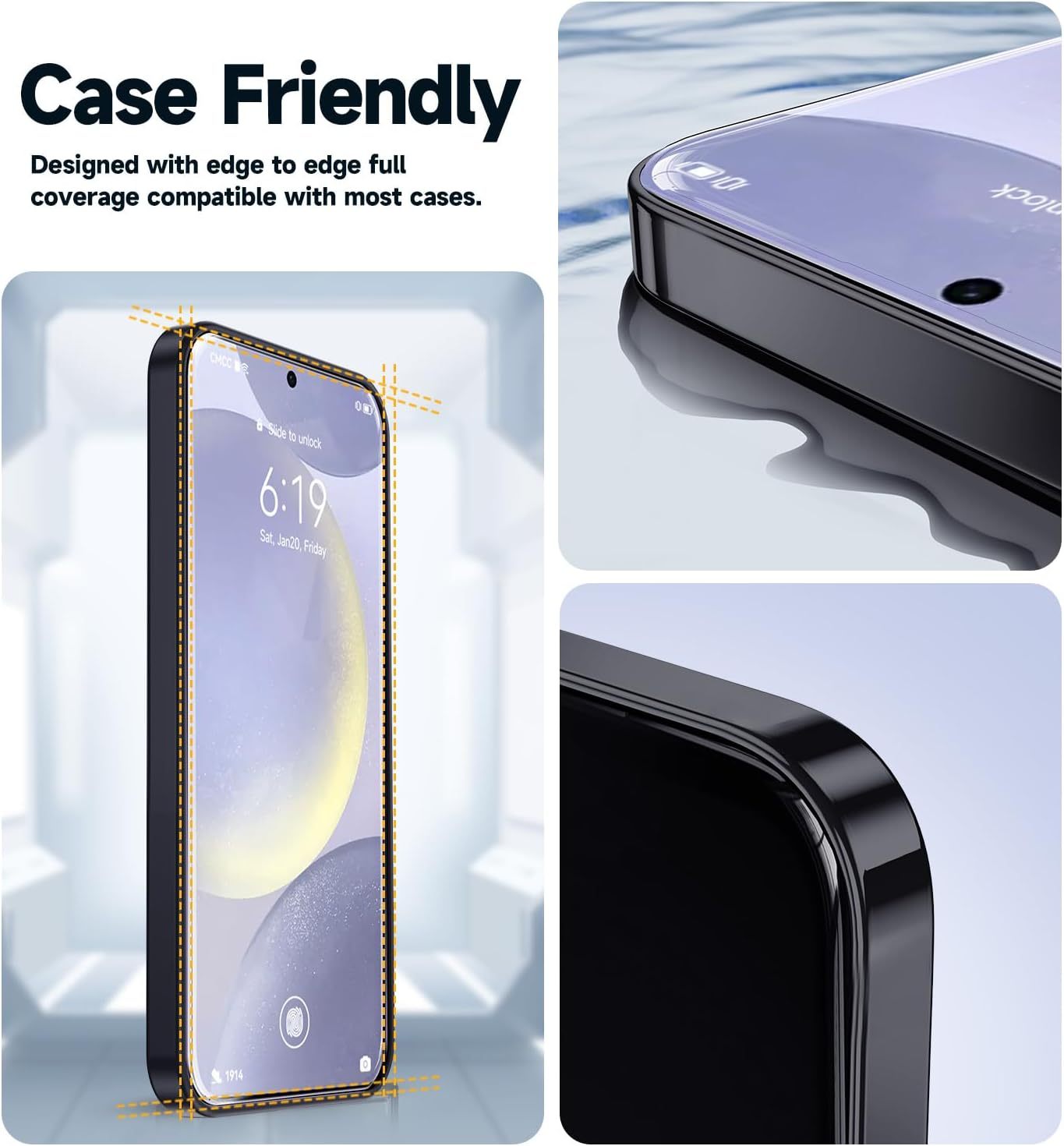 MAGIC JOHN 2 Pack for Samsung Galaxy S24 Plus/ S24+ Tempered Glass Screen Protector, Auto Dust-Elimination Installation, Bubble Free, HD Clear, Shock-Resistant, Case Friendly image number 3