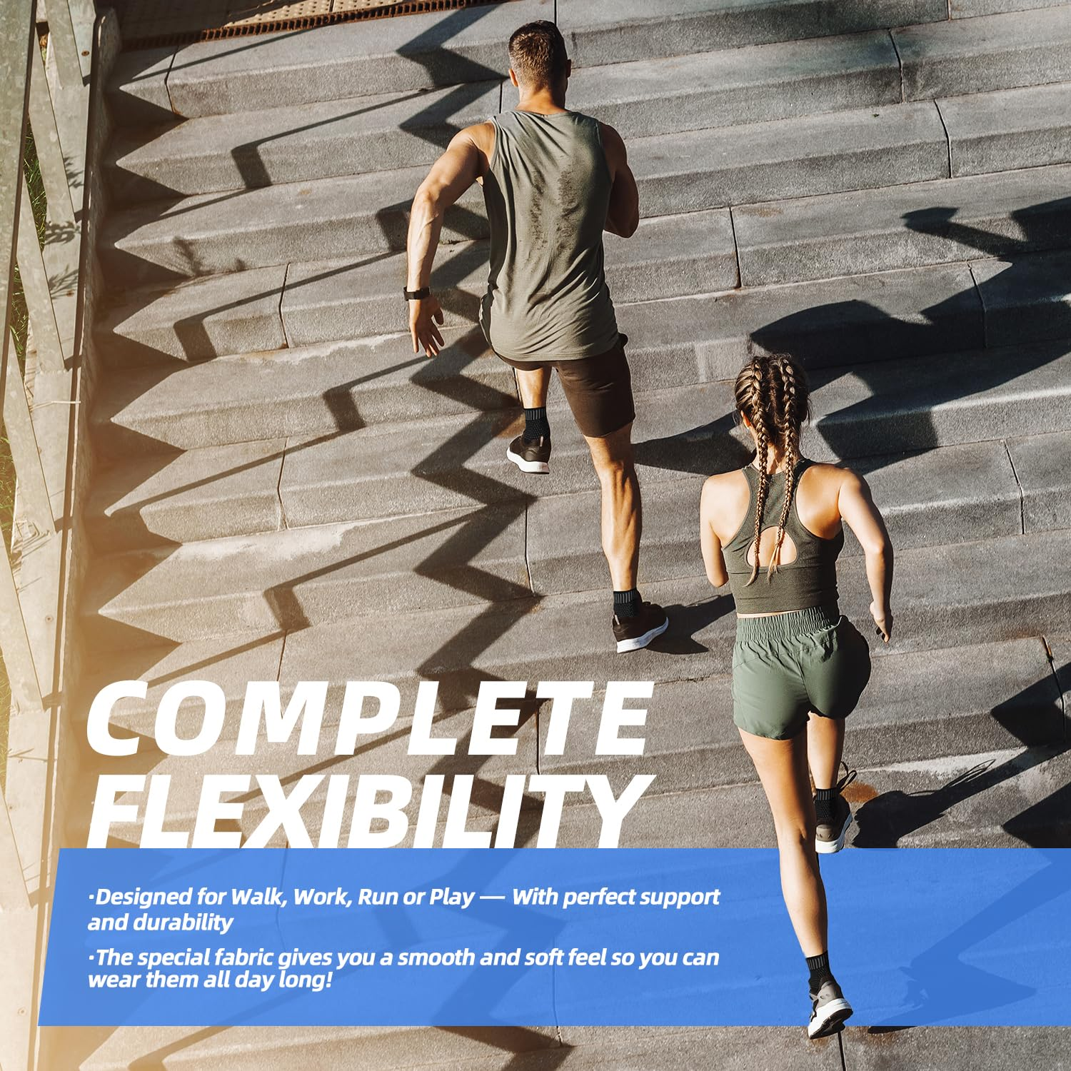 Ankle Brace for Women & Men, Ankle Compression Sleeve Socks, Best Ankle Support Brace for Sprained Ankle, Plantar Fasciitis, Achilles Tendonitis Relief, Foot Pain, Running, Sports image number 6