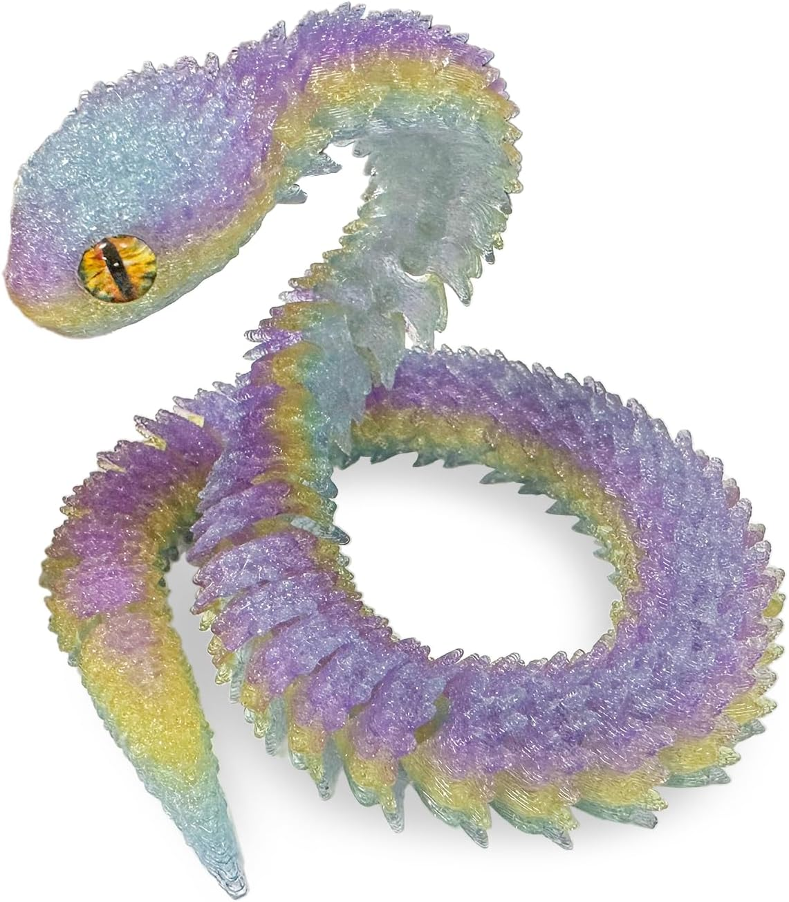 Crystal Snake Toy, 1 PCS 3D Printed Toys for Party, Birthday Gift, Novelty Decoration (Length 30Cm/11.81In, Blue)