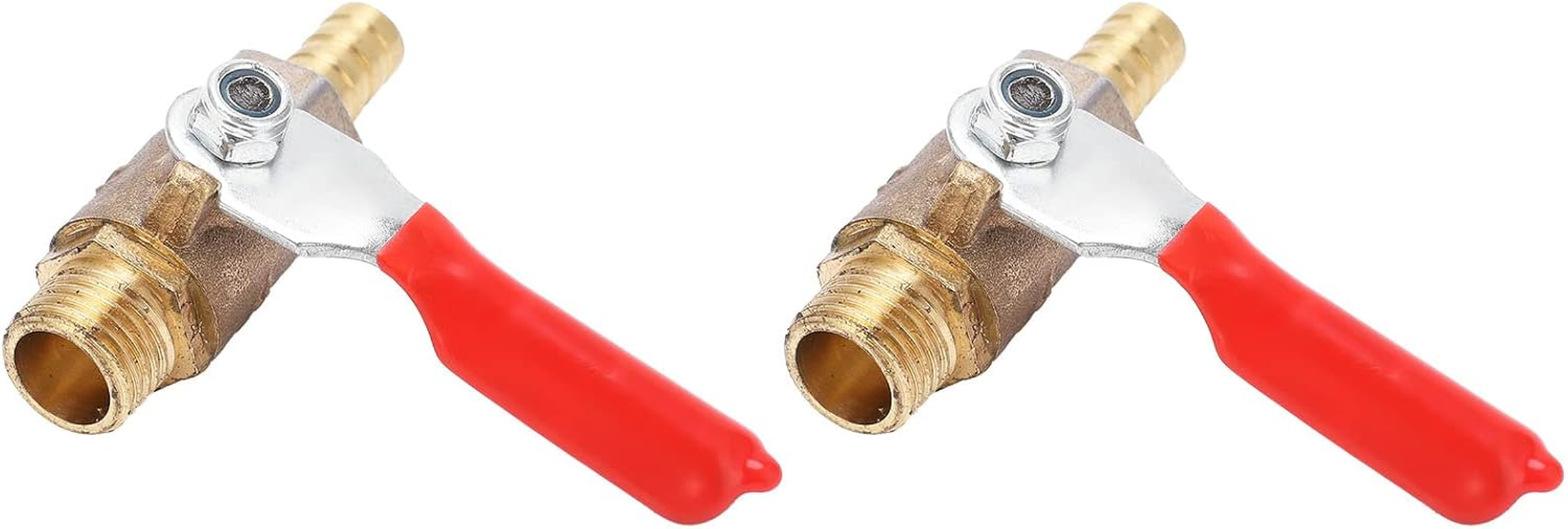 2 Pcs Shut off Valve, 1/4In Thread Connection Ball Valve, Brass with Air Nozzle for Air Compressor Accessories image number 3