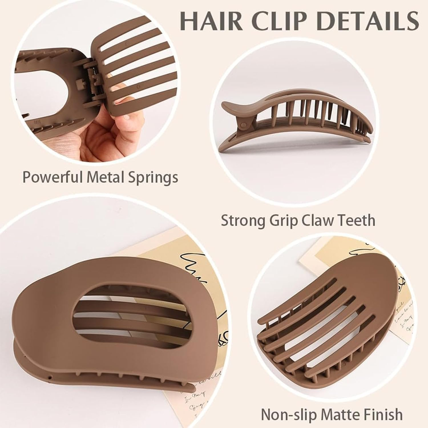 Pack of 6 Flat Hair Clips, Hair Clips, Flat Hair Clips, Women'S Hair Accessories with Strong Hold, Curved Design, Elegant French Hair Clip for Everyday, Sports, Driving image number 2