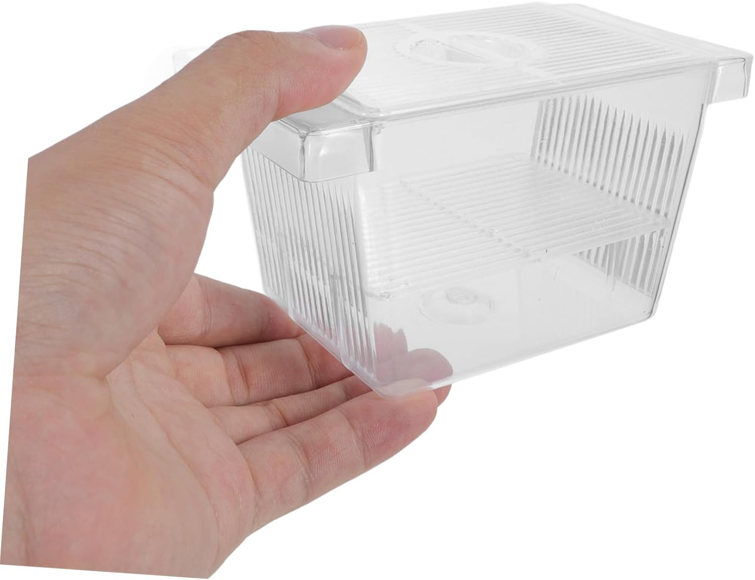 ANDRESLAD Aquarium Fish Breeding Box Separator Dual-Layer Self-Floating Fish Fry Incubator Plastic Nursery Container image number 1