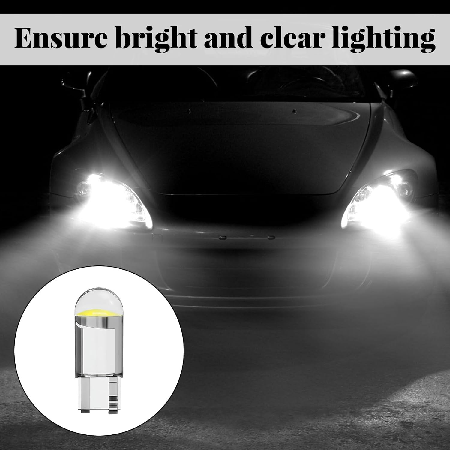 T10 Led Bulb, 20Pcs Car Led Lights Interior, Led Car Lights, Replacement Bulb for License Plate Lights, Dome Map Light, Courtesy Light Bulbs, 168 2825 T10 W5W 6000K 3030 Bright Chips LED image number 1