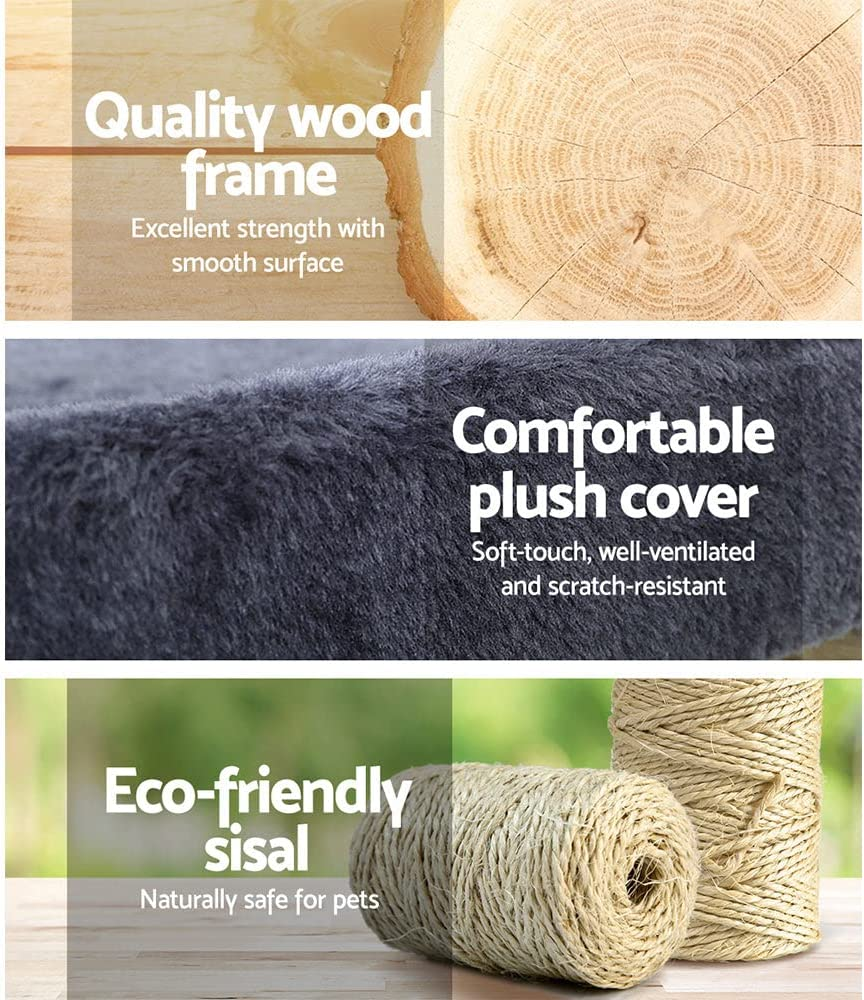 I.Pet Cat Tree 94Cm, Multi-Level Cat Tower with Condo, Cat Scratching Post Pet Scratcher for Indoor Kittens, Wooden Play Towers & Trees for Cats, Dark Grey image number 5