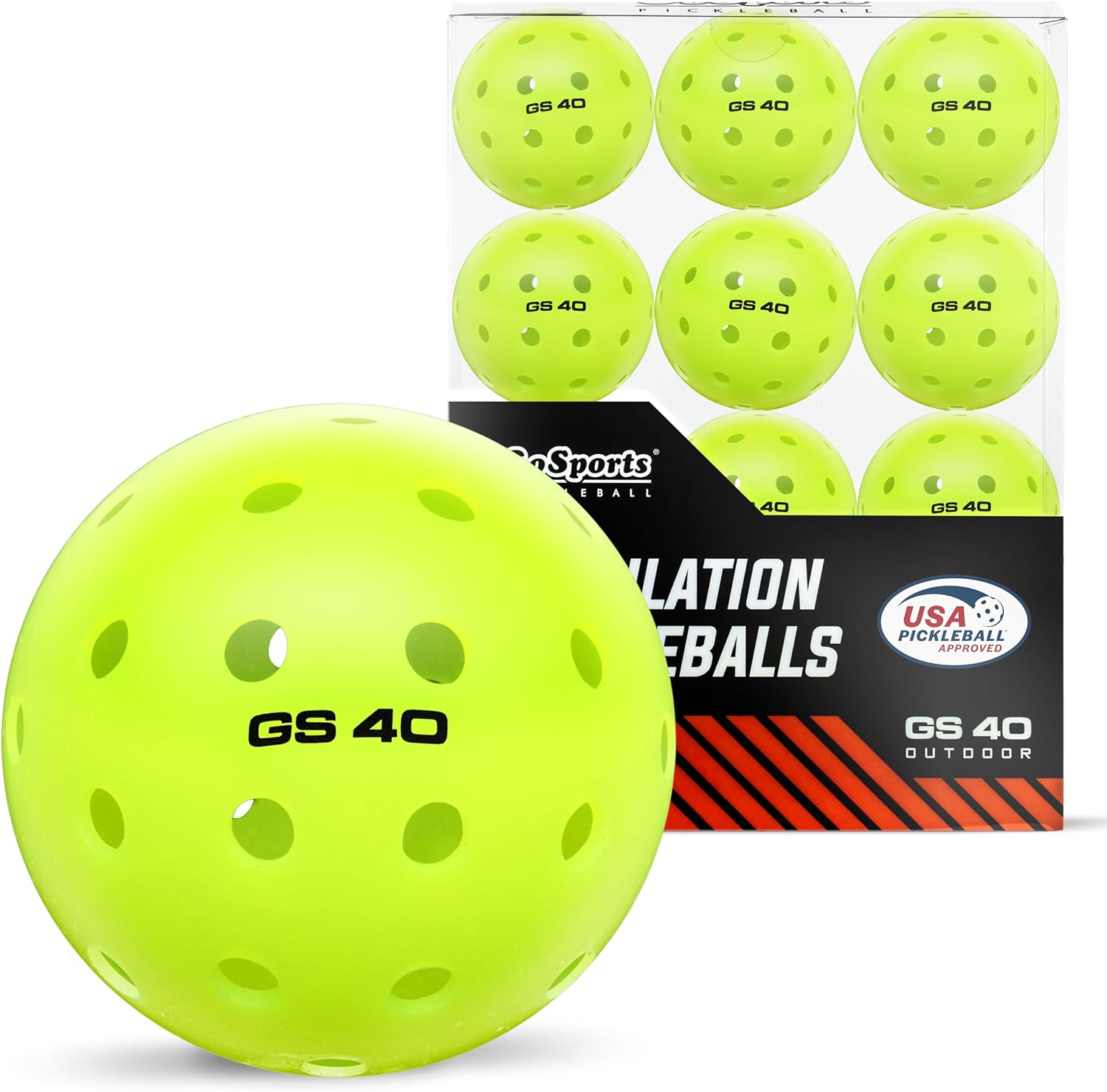 Gosports GS 40 Pickleball Balls - 12 or 36 Pack of Regulation USAPA Pickleballs image number 4