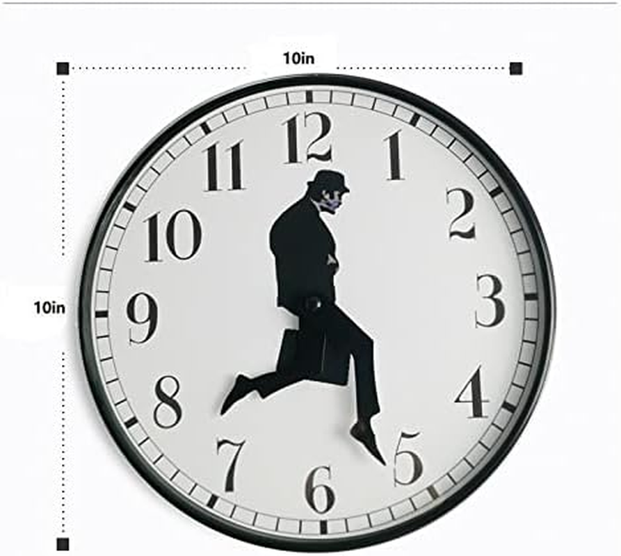 TANKRIN Ministry of Silly Walks Clock, Silly Walk Wall Clock, a Interesting Wall Clock for Bedroom Kitchen Living Room, Novelty Home Decor Gifts (Black) - White image number 5