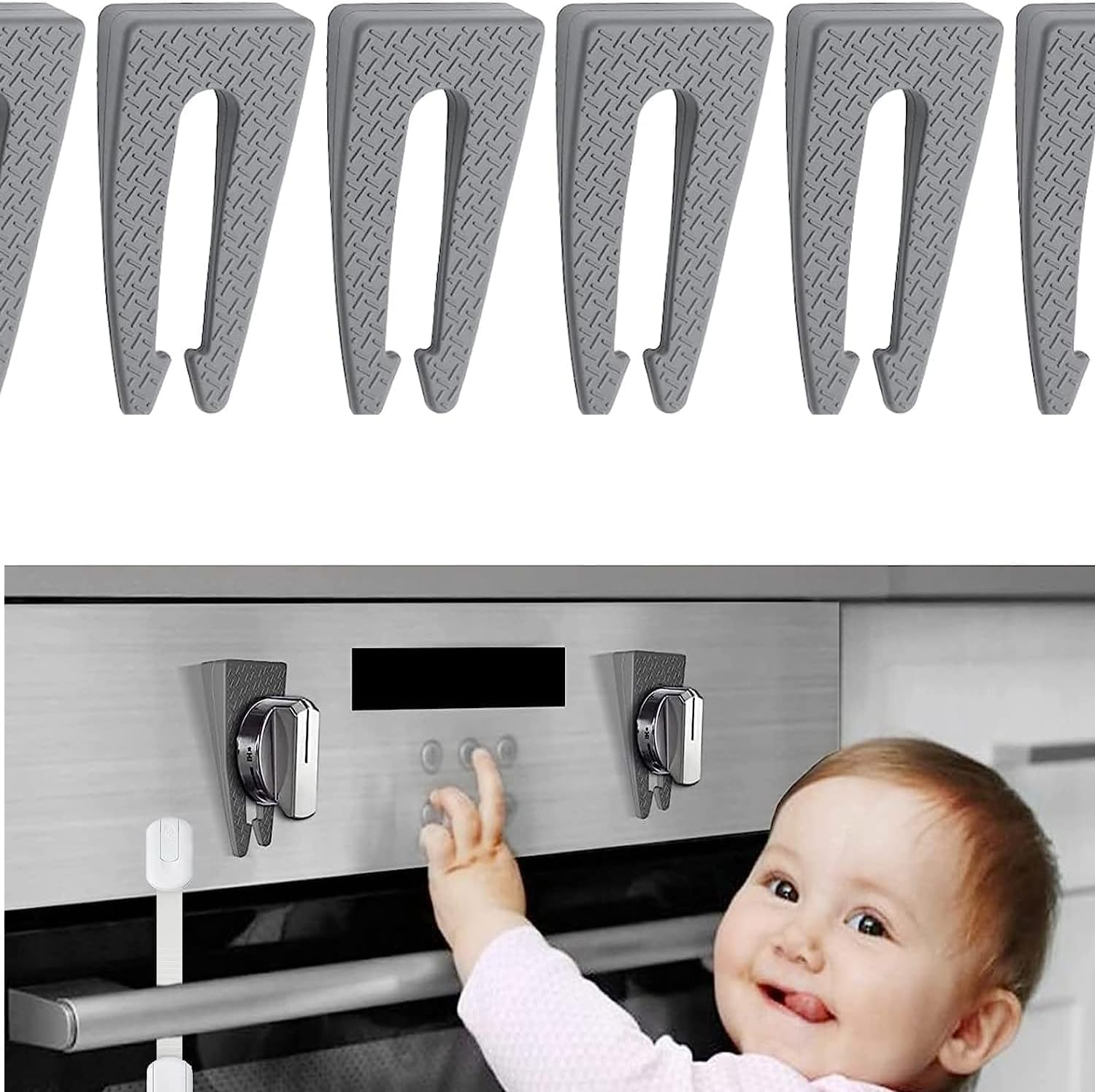 Gas Stove Knob Lock for Child Safety, 6Pcs Gas Stove Knob Lock Child Proofing Oven Knob Lock Kitchen Gas Stove Knob Lock,Gas Stove Knob Lock Baby Proof Oven Knob Safety Cover Child Proofing Stove Lock image number 6