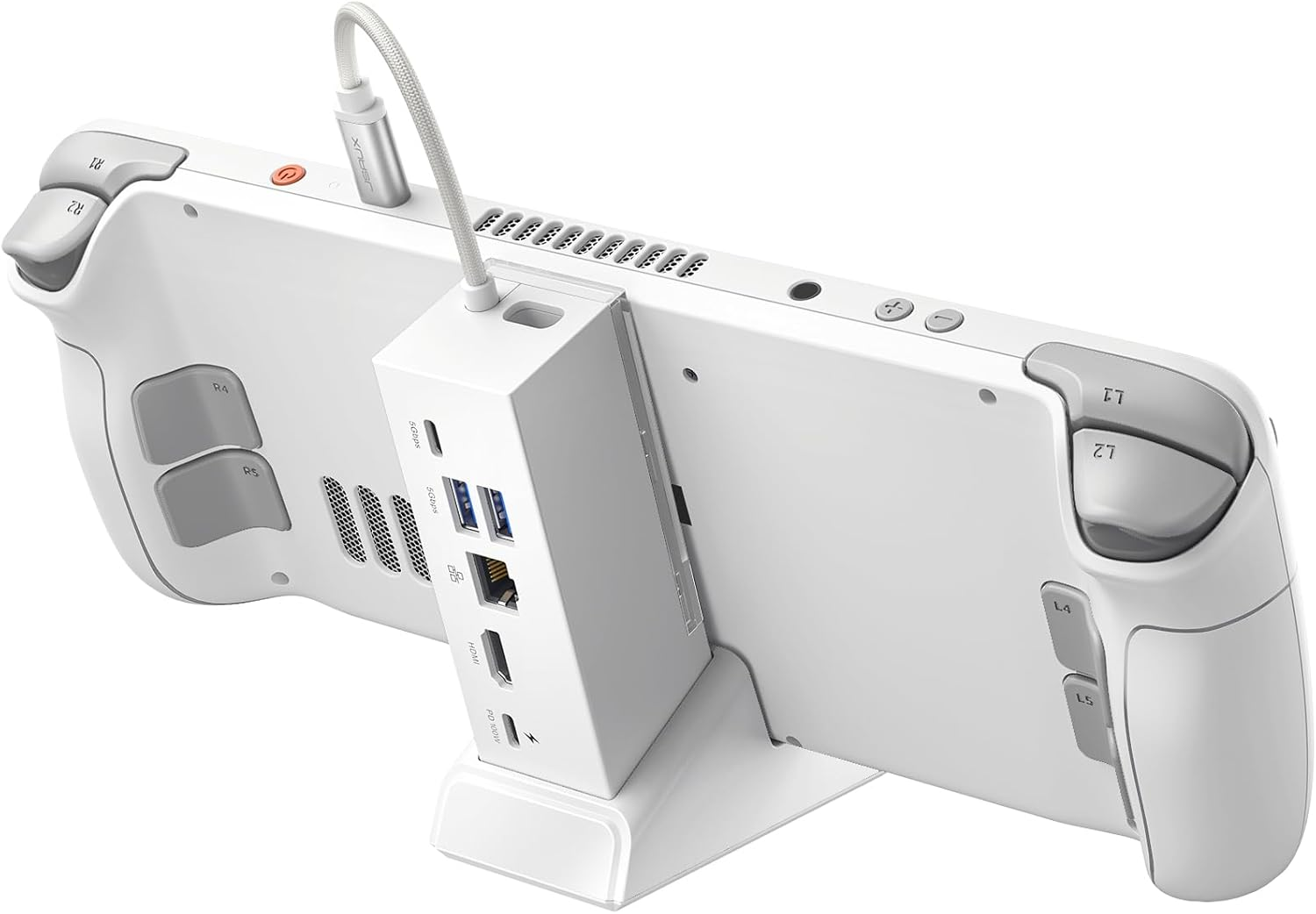 JSAUX Docking Station for ROG Ally X/ROG Ally/Steam Deck/Legion Go, 6-In-1 ROG Ally X Dock with HDMI 4K@120Hz, Gigabit Ethernet, Dual USBA 3.2 Gen 1, USBC 3.2 Gen 1 and PD 100W Charging-Hb0609 Black