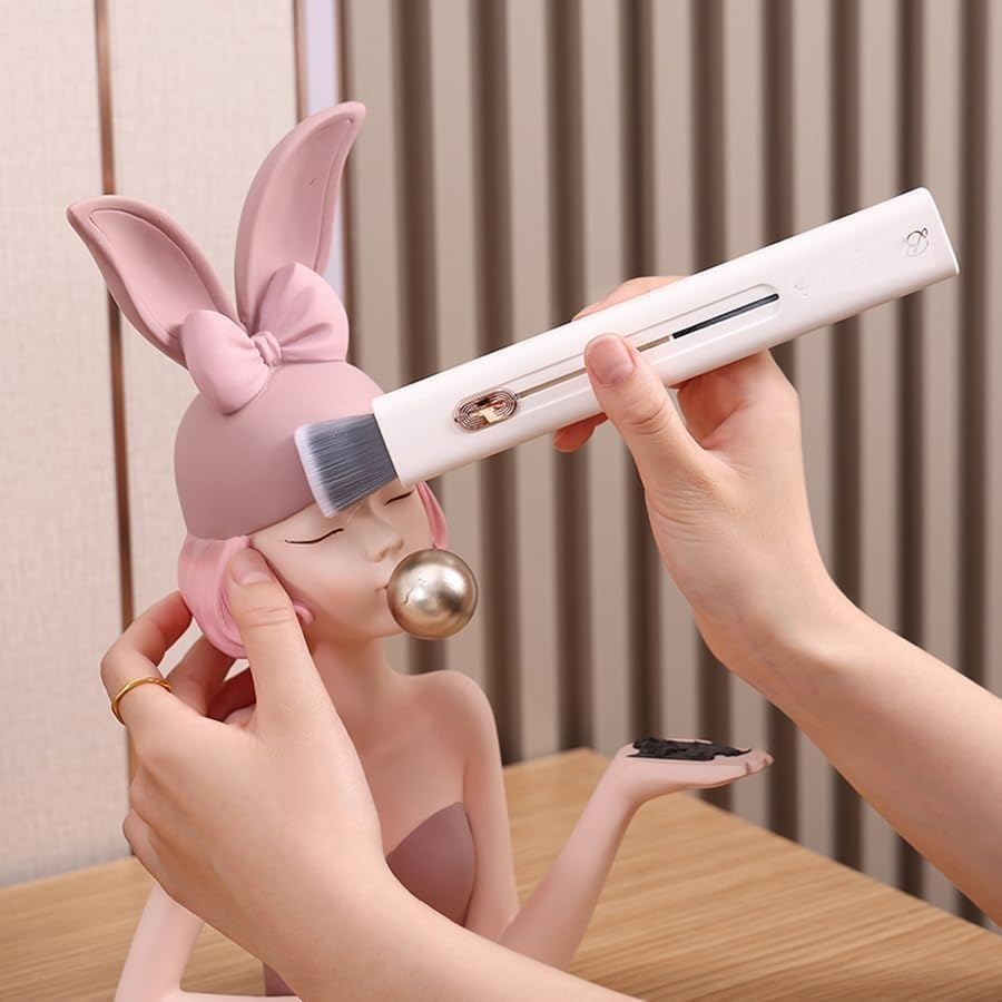 Car Vent Cleaner Car Duster Automotive Air Conditioner Clean Brush Double Head Mini Duster for Car Air Vent Keyboard Window Leaves Blinds Shutter Glasses Fan (White, One Size) image number 5