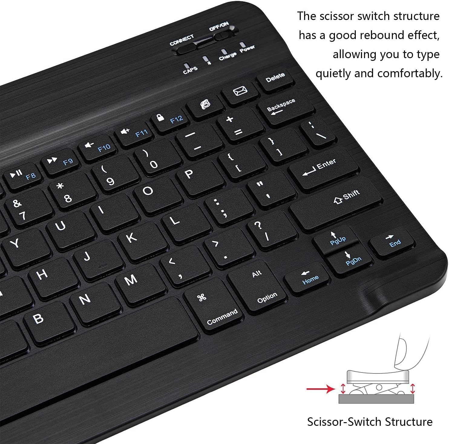 Ultra-Slim Bluetooth Keyboard Portable Mini Wireless Keyboard Rechargeable for Apple Ipad Iphone Samsung Tablet Phone Smartphone Ios Android Windows image number 3