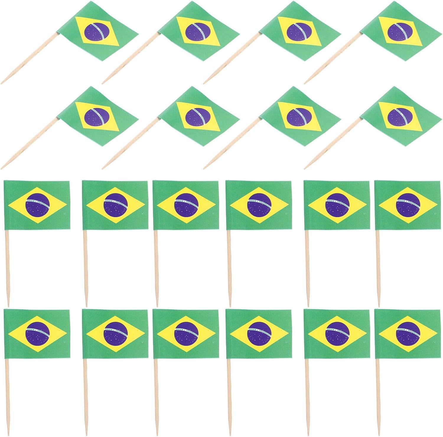 100Pcs Fruit Plate Decoration Wine Stick Mexico Flag Picks Decorative Fruit Toothpicks for Cupcake Dessert Party