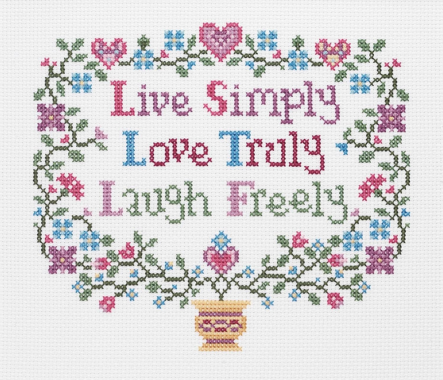 Janlynn Live, Love, Laugh Counted Cross Stitch Kit-8"X7" 14 Count