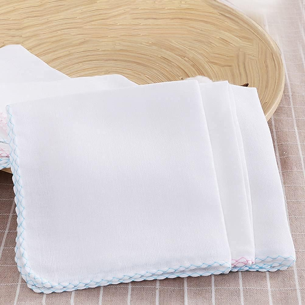10 Pieces Muslin Face Cloths, 11.8 X 11.8 Inch Reusable Facial Muslin Cleaning Cloth Makeup Remover Cloths Toddler Towels Muslin Cloths for Baby Bath Wrapping image number 6