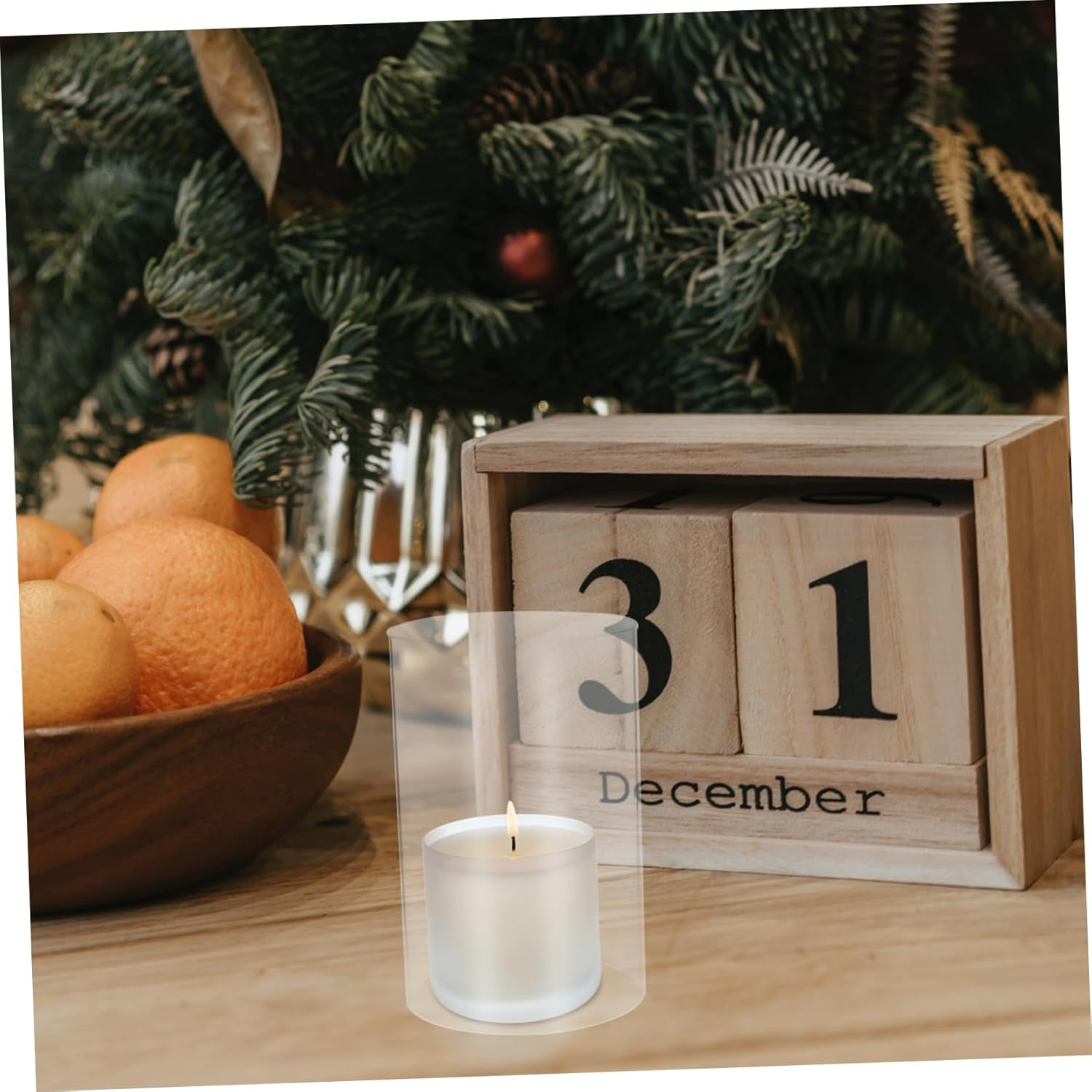 RORPOIR 2Pcs Glass Candle Open Ended Candle Shades for Pillar and Windproof Holders for Home Decor image number 6