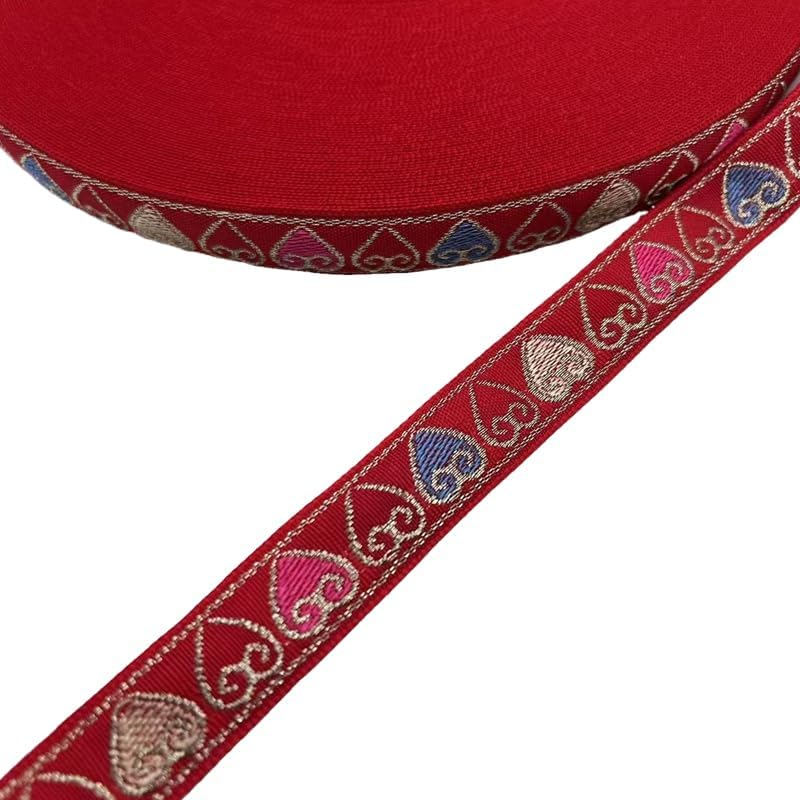 1.5CM*45M Woven Ribbon Trim Ribbon Fabric Ribbon Fabric Border Geometric 4Styles, National Wind Style, Durable and Easy to Stitch