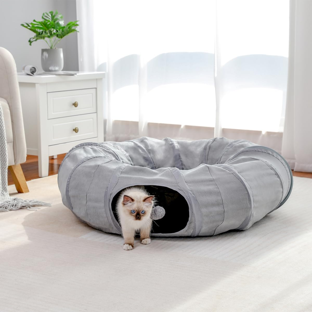 Summer Cool Cat Tunnel Breathable Cat Nest Donut Rolling Earth Dragon Four Seasons Universal Toy Nest Cat Tunnel