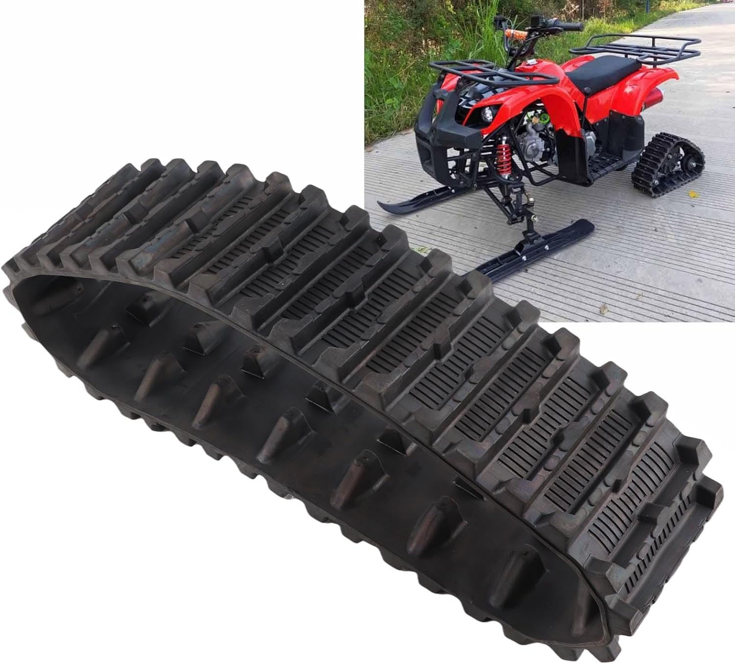Rubber Tracks Increased Traction Wheel Tire Track with Outstanding Traction for ATV UTV Track Electric Snowmobile Snow Blower Go Kart, Fit for Caterpillar and Snow Blower image number 1