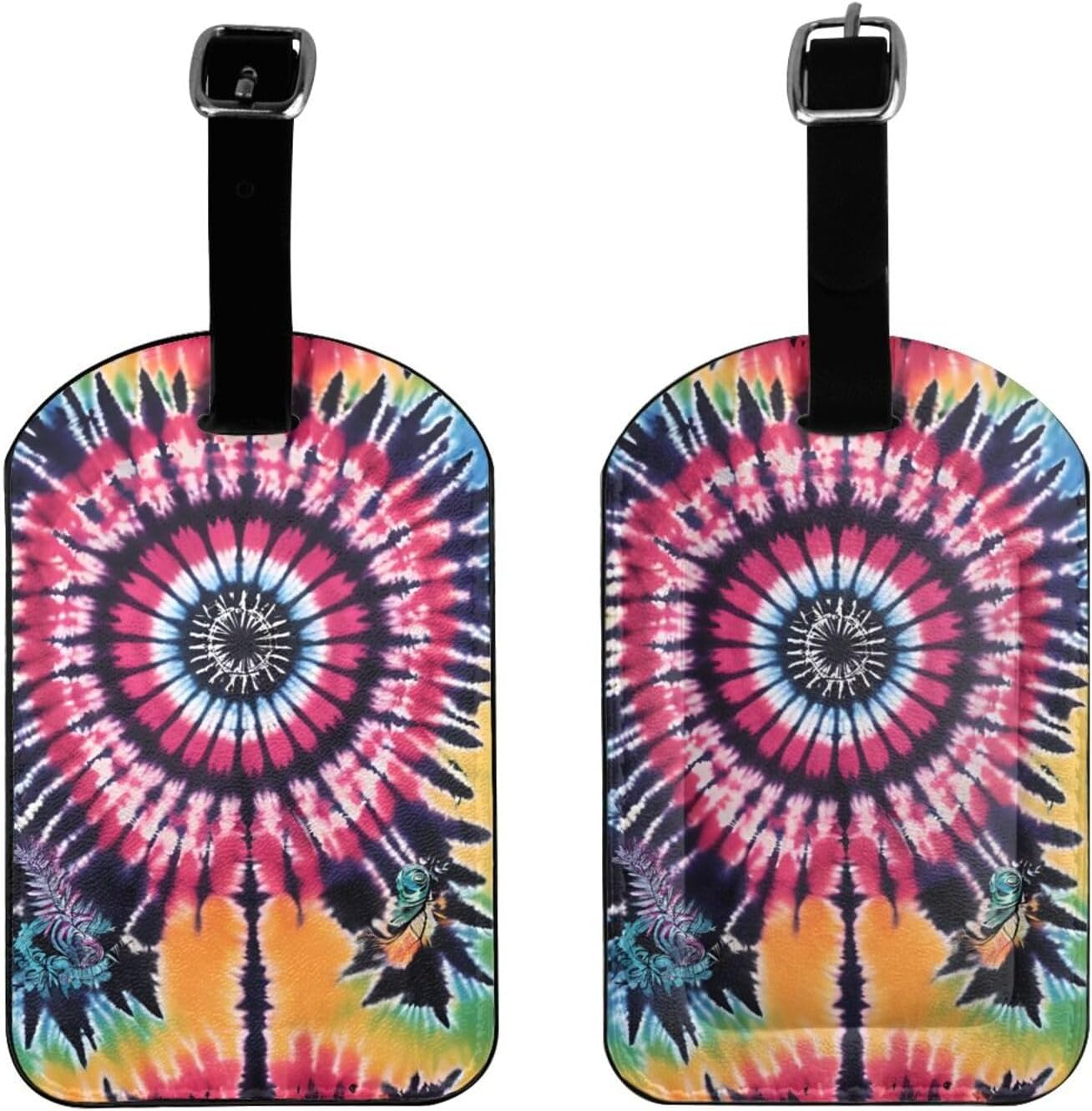 Exotic Tribe Tie Dye Style Print Elegant Tag Stylish Tag Luggage Tag 4.3 X 2.76 Inch for Suitcases Travel Bags image number 5