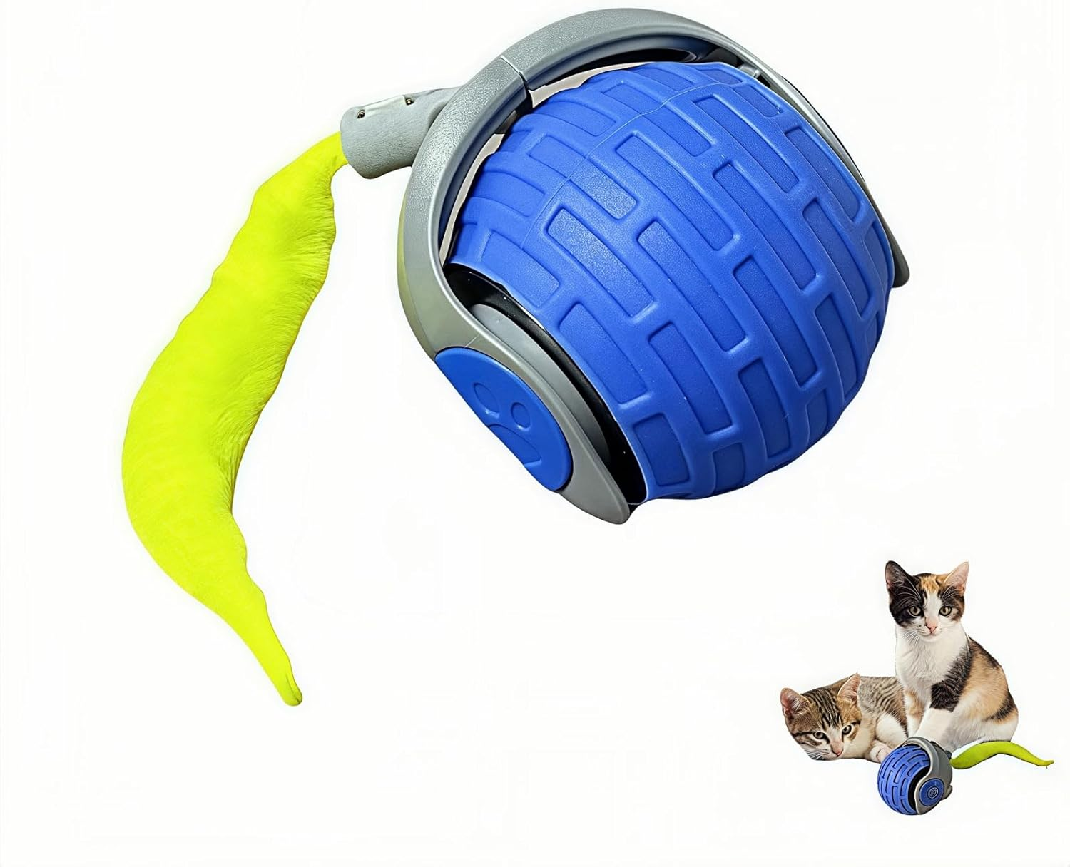 Interactive Cat Ball Toy, Electric Cat Ball Toy, 2025 Upgrade Interactive Cat Toy Ball, Automatic Moving Cat Toy Suitable for Active and Playful Cats (Tangerine)