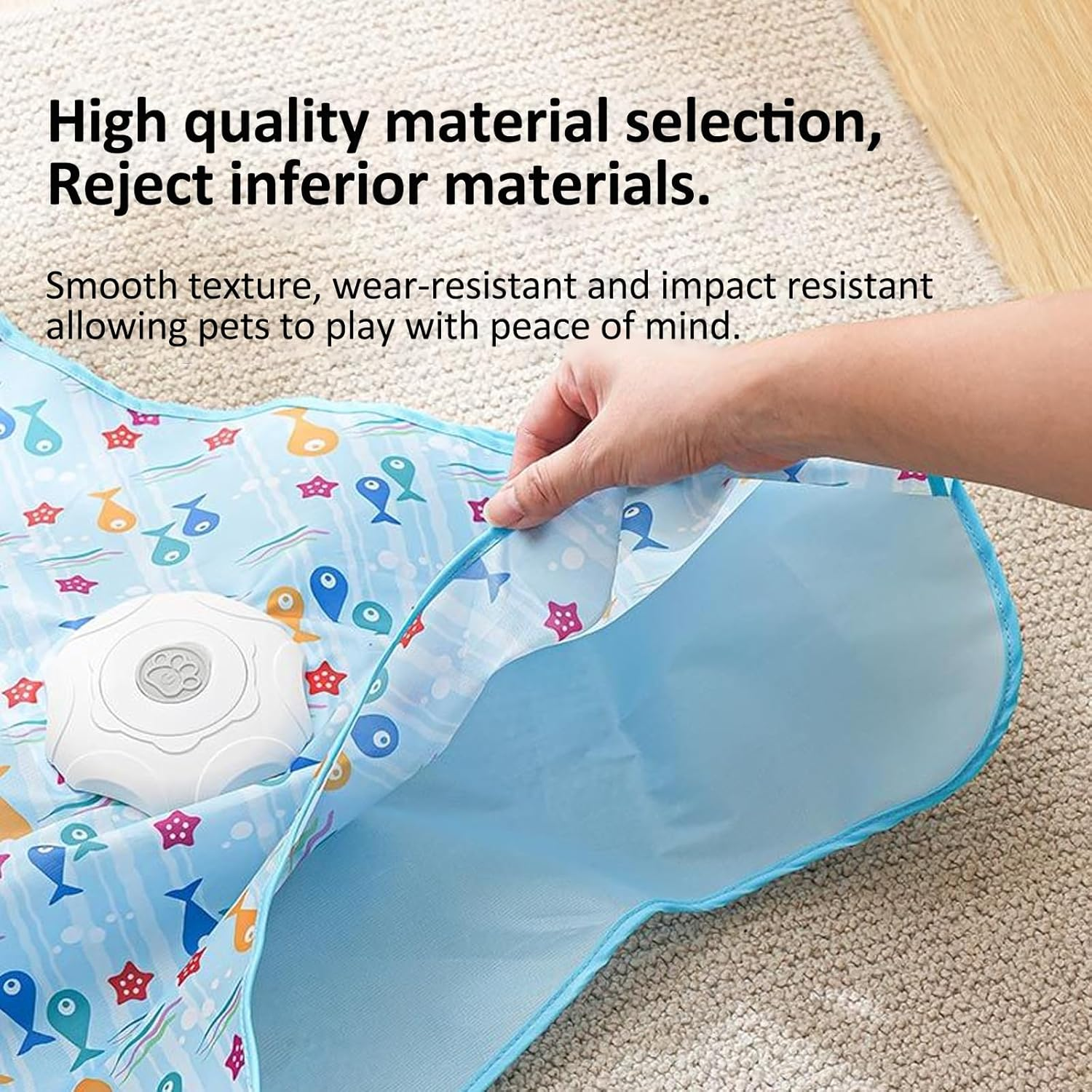 Interactive Cat Toy, Cat Toys for Indoor Cats Interactive, Hide and Seek Interactive Cat Toy, Moving Concealed Feathers, Real Mouse Squeaky, Touch Activated, USB Rechargeable image number 2