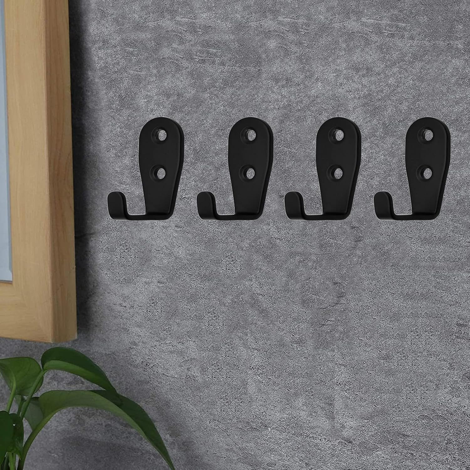 Ymaiss 10Packs Stainless Steel Hooks for Hanging, Heavy Duty Wall Hooks, Coat Hooks, Single Robe Hook, Bathroom Towel Hooks, Key Hooks for Bathroom, Kitchen,Etc(Black L Shaped Small 3Mm Thickness) image number 5