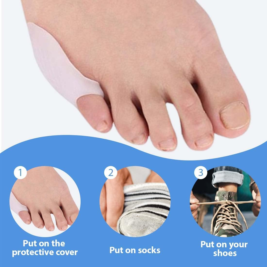 4 Pcs Bunion Corrector Bunion Protector for Relief Pinky Toe Pain Protects the Pinky Toe from Callus Blisters and Corns Unisex, Foot Care image number 6