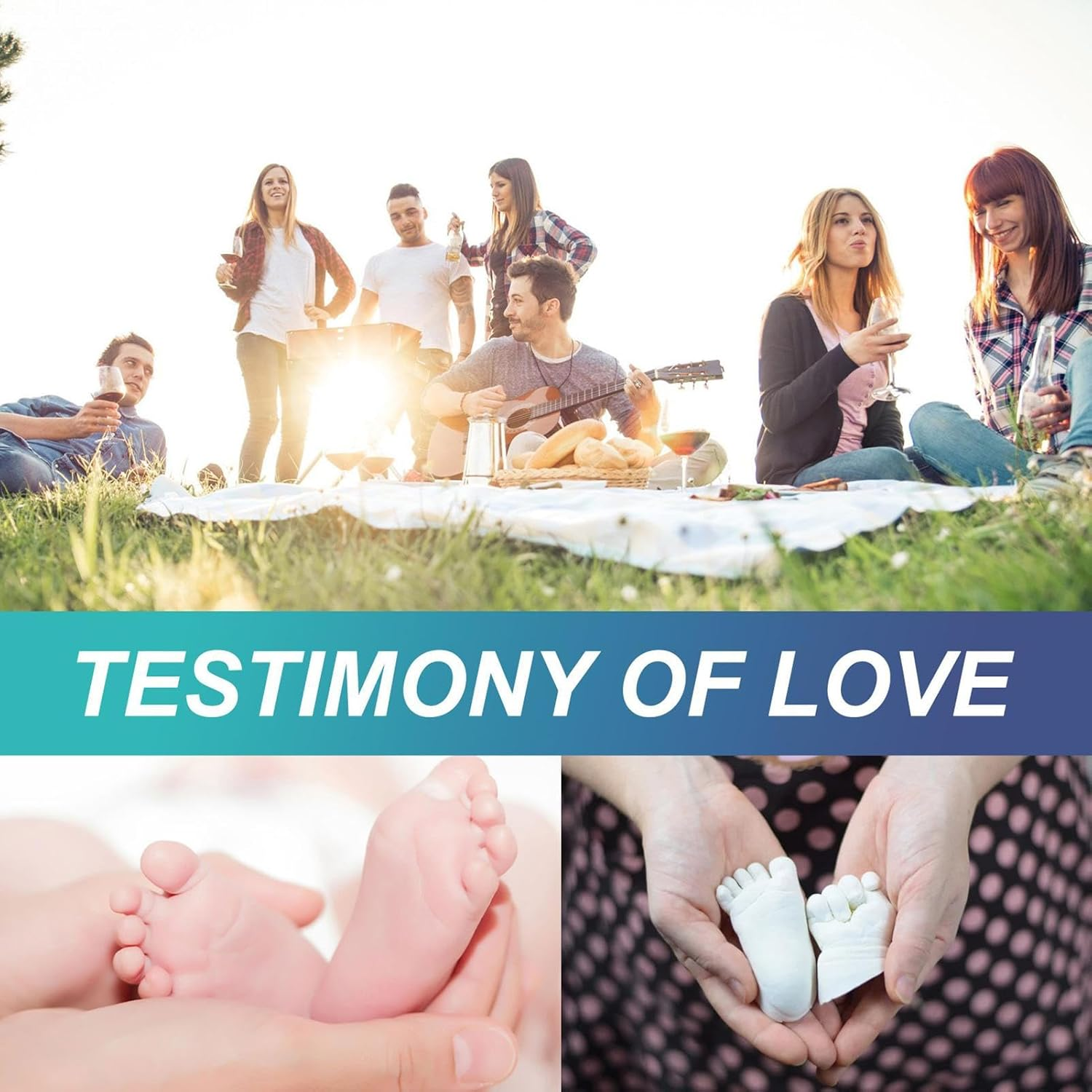 Handprint Set for Couples - Handmade Hand Sculpture & Plaster Cast Set | Romantic Couple Activity, Memory Sculpture as Creative Project & Home Accessory image number 2