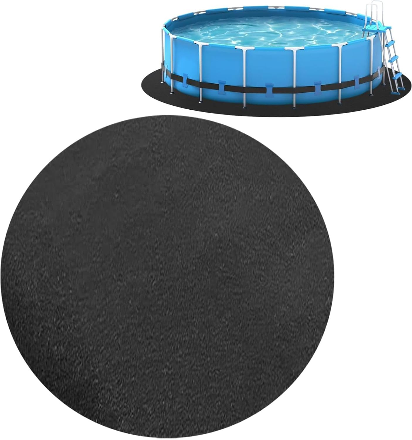 Pool Mats Protective Floor, 2.5/3/3.7/4.6 M Pool Underlay Outdoor, Pool Underlay Round, Pool Floor Protection Mat, Foldable Pool Mats, Floor Protection Mat for Ground Pools, Black