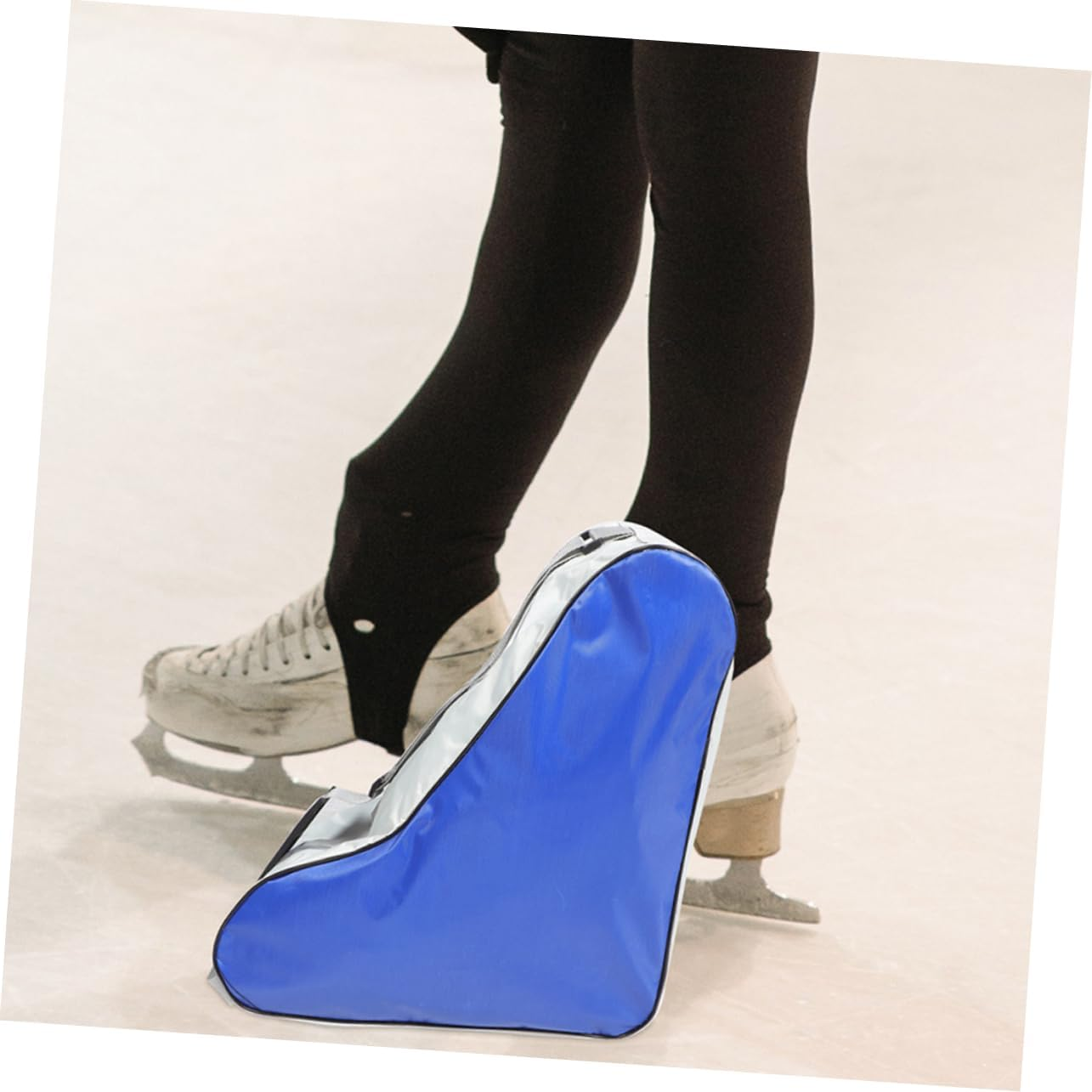 EXHUMKY 2Pcs Skating Bag and Ice Skates Pouch for Boys and Girls Portable Sportswear Tote Zipper Closure Suitable for Ice Skating Gear Storage and Roller Accessories Blue and Pink image number 3